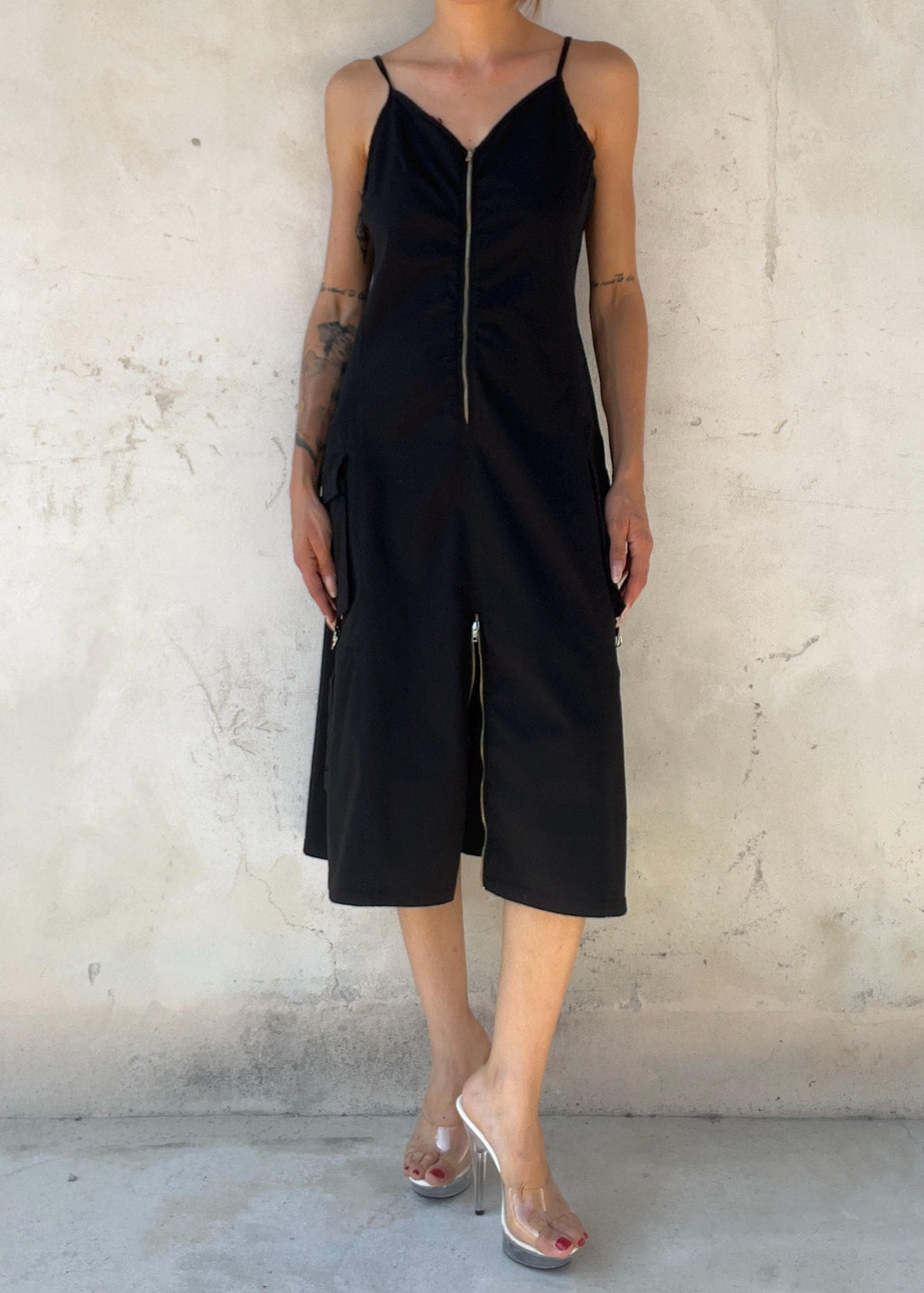 Abito Vintage Y2K Nero Utility