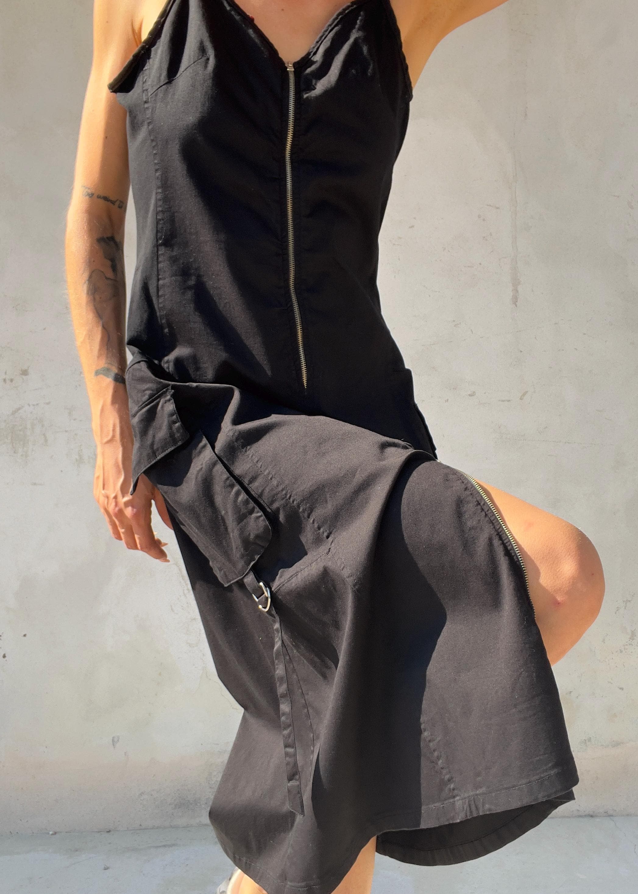 Abito Vintage Y2K Nero Utility