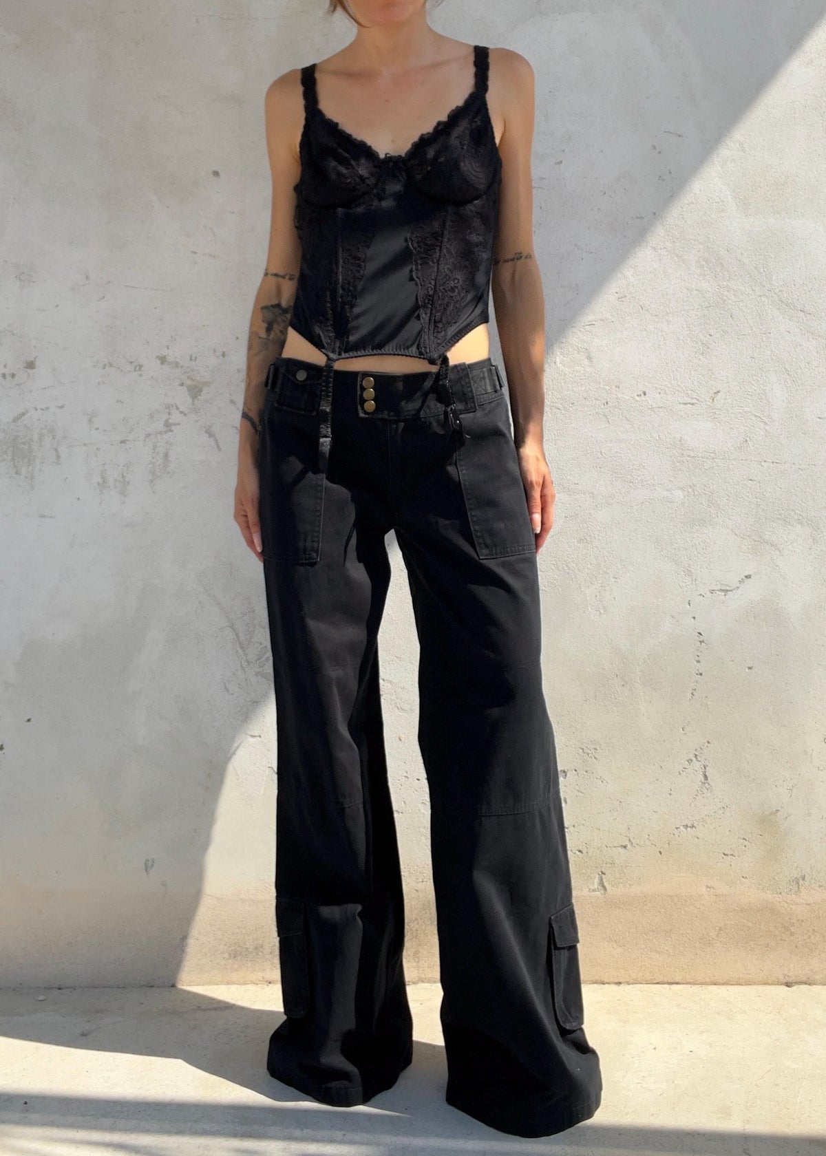 Corsetto Vintage Desiree Nero in Pizzo