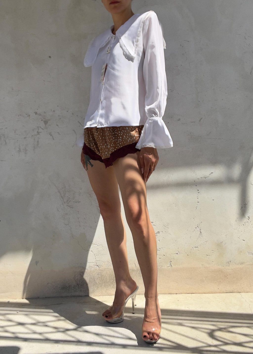 Camicia Vintage Bianca Deadstock con Maxi Colletto Sailor