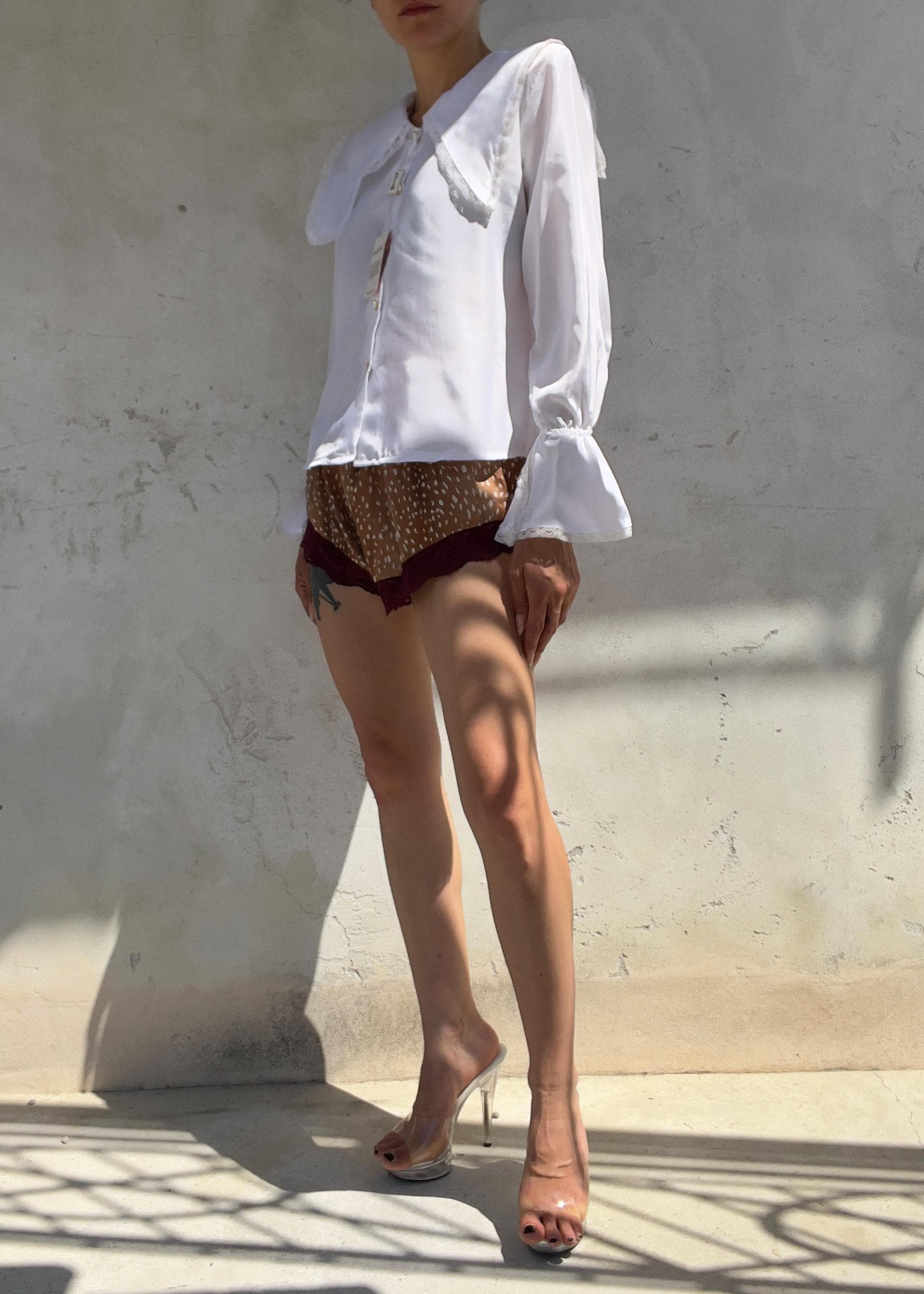 Camicia Vintage Bianca Deadstock con Maxi Colletto Sailor