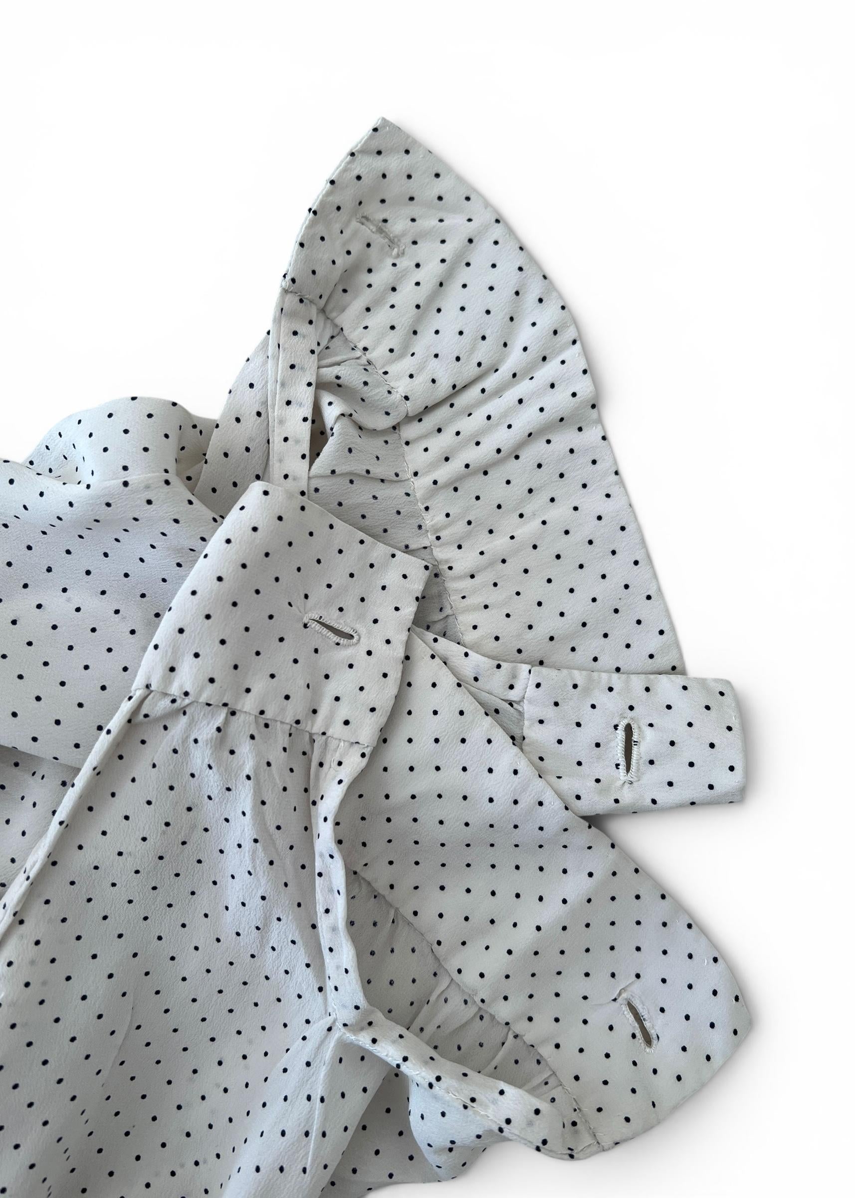 Camicia Vintage Sartoriale in Seta a Pois