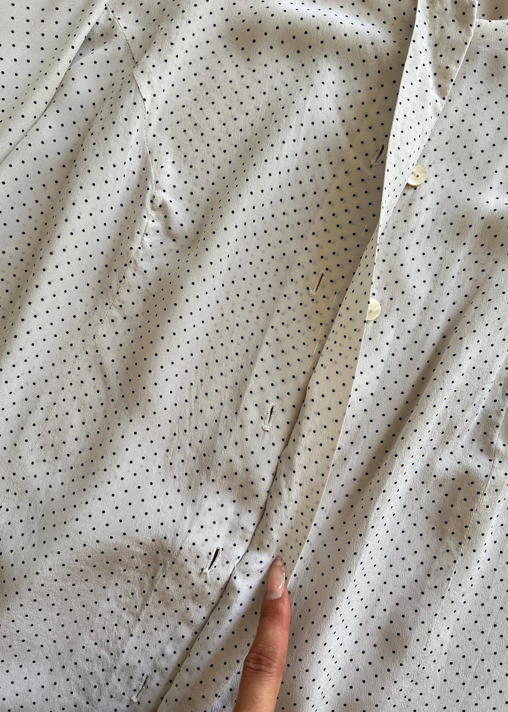 Camicia Vintage Sartoriale in Seta a Pois