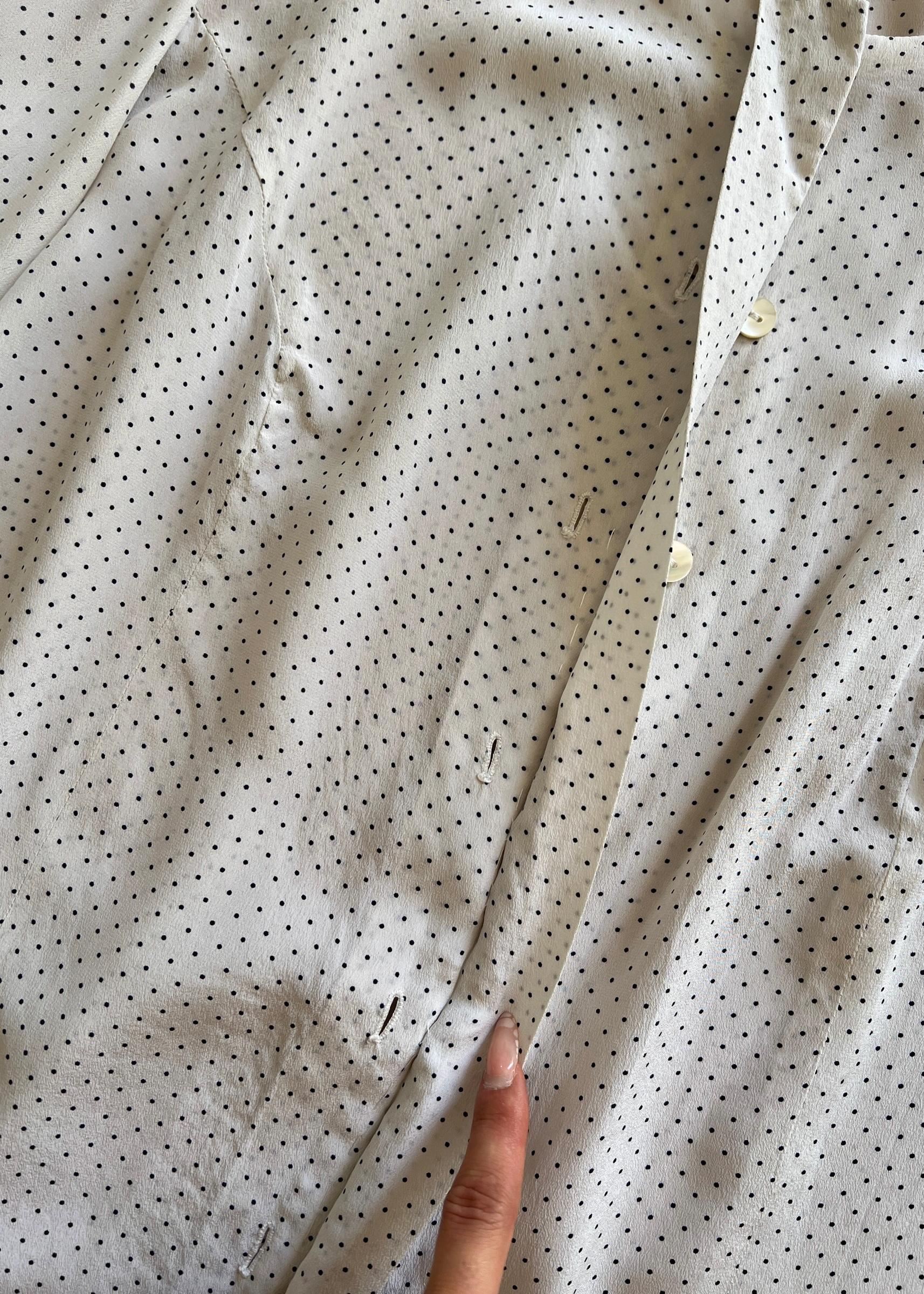 Camicia Vintage Sartoriale in Seta a Pois