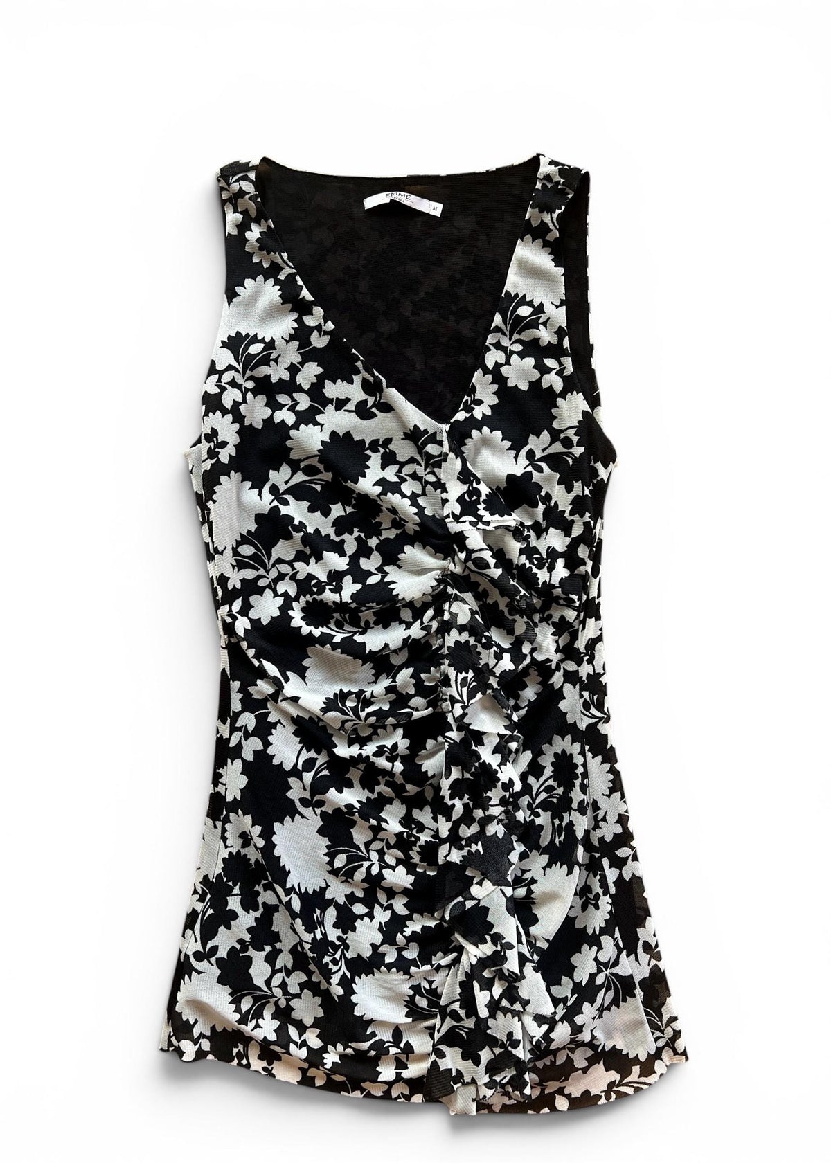 Top Marella in Tulle Mesh Floreale