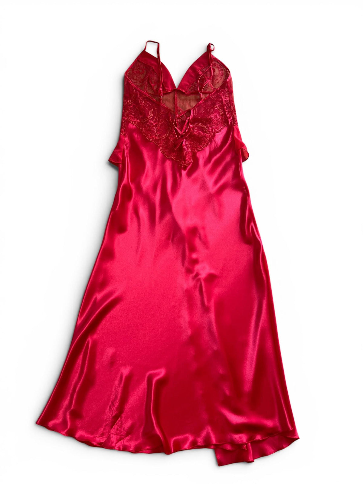 Abito Slip Dress Vintage Rosso Ciliegia in Satin