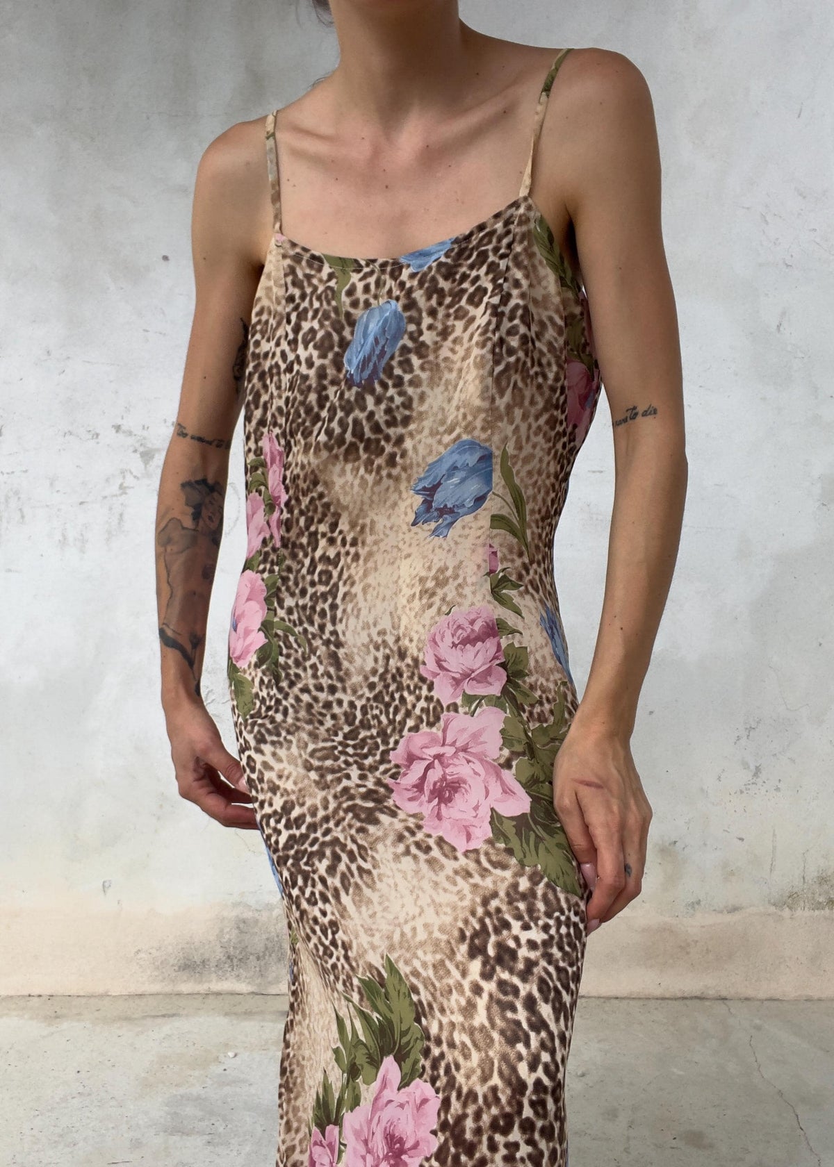 Abito Lungo Vintage Animalier e Floreale