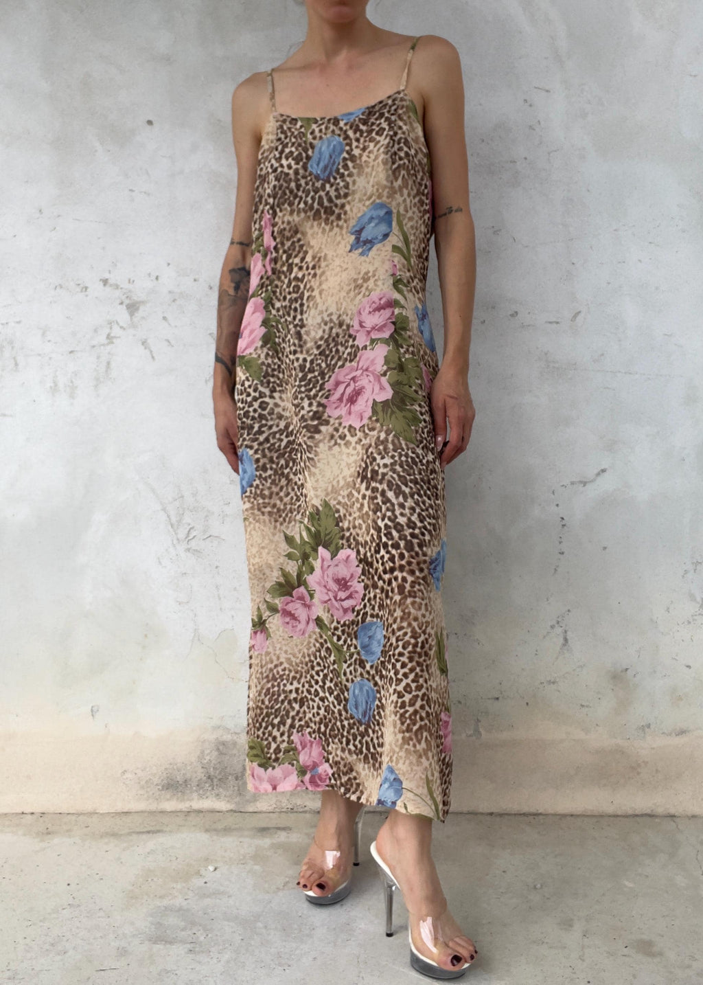 Abito Lungo Vintage Animalier e Floreale