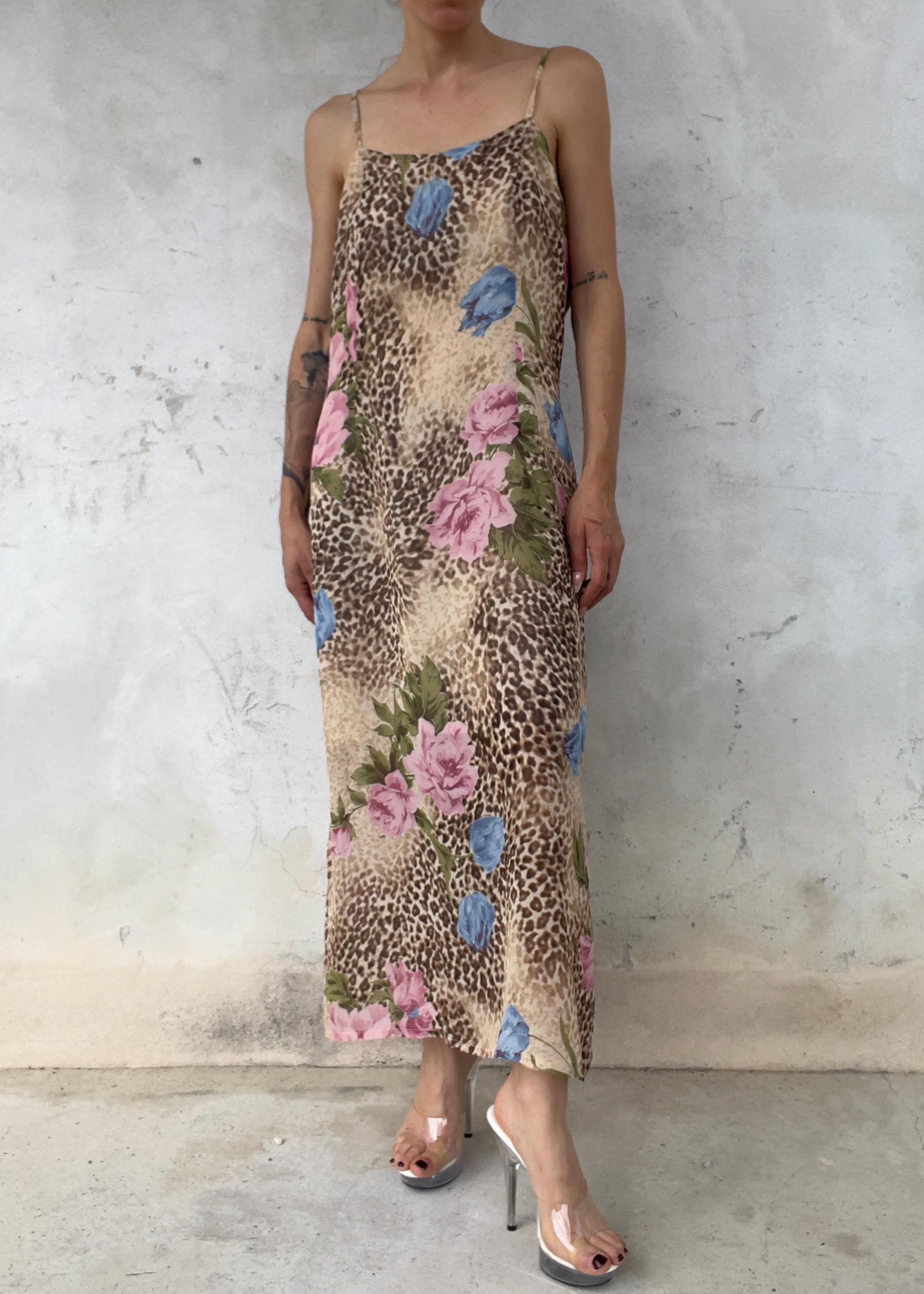 Abito Lungo Vintage Animalier e Floreale