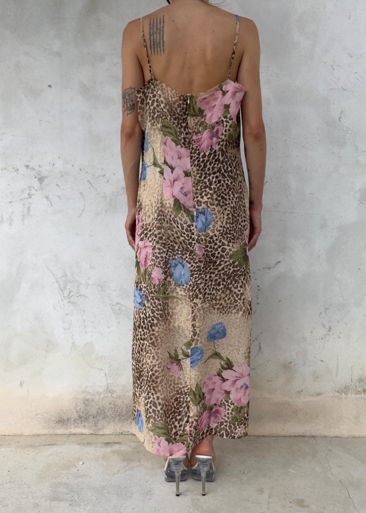 Abito Lungo Vintage Animalier e Floreale