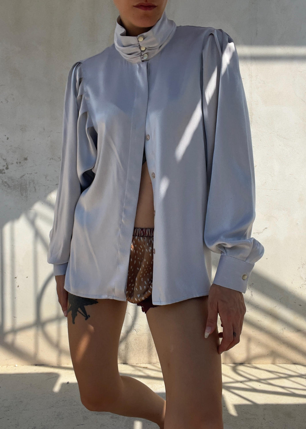 Camicia Vintage in Raspo Argento Perla