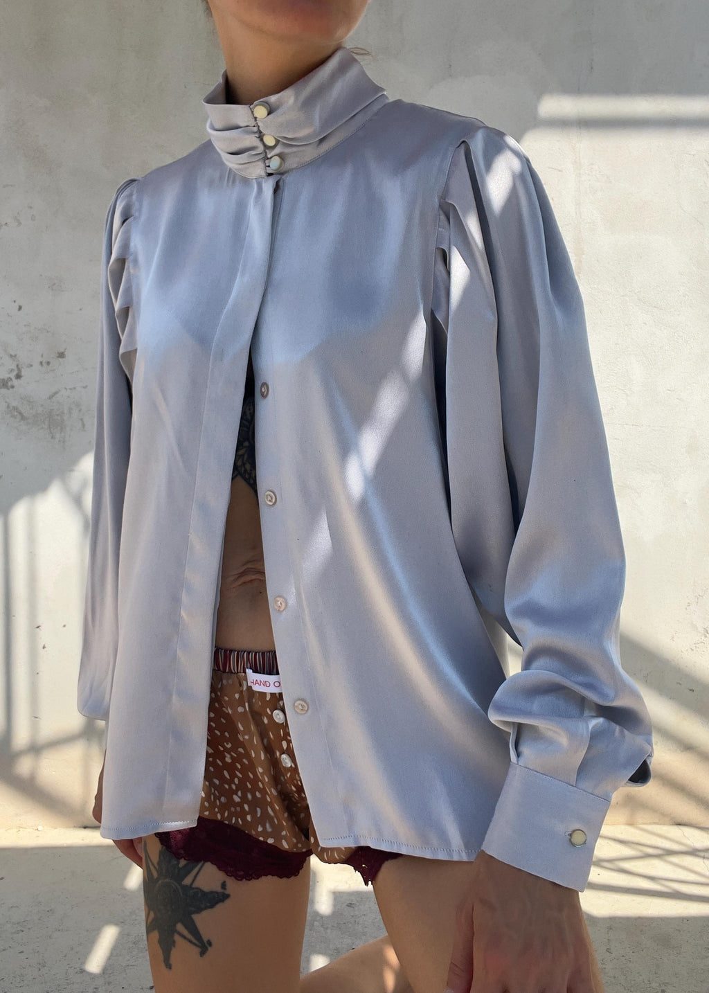 Camicia Vintage in Raspo Argento Perla