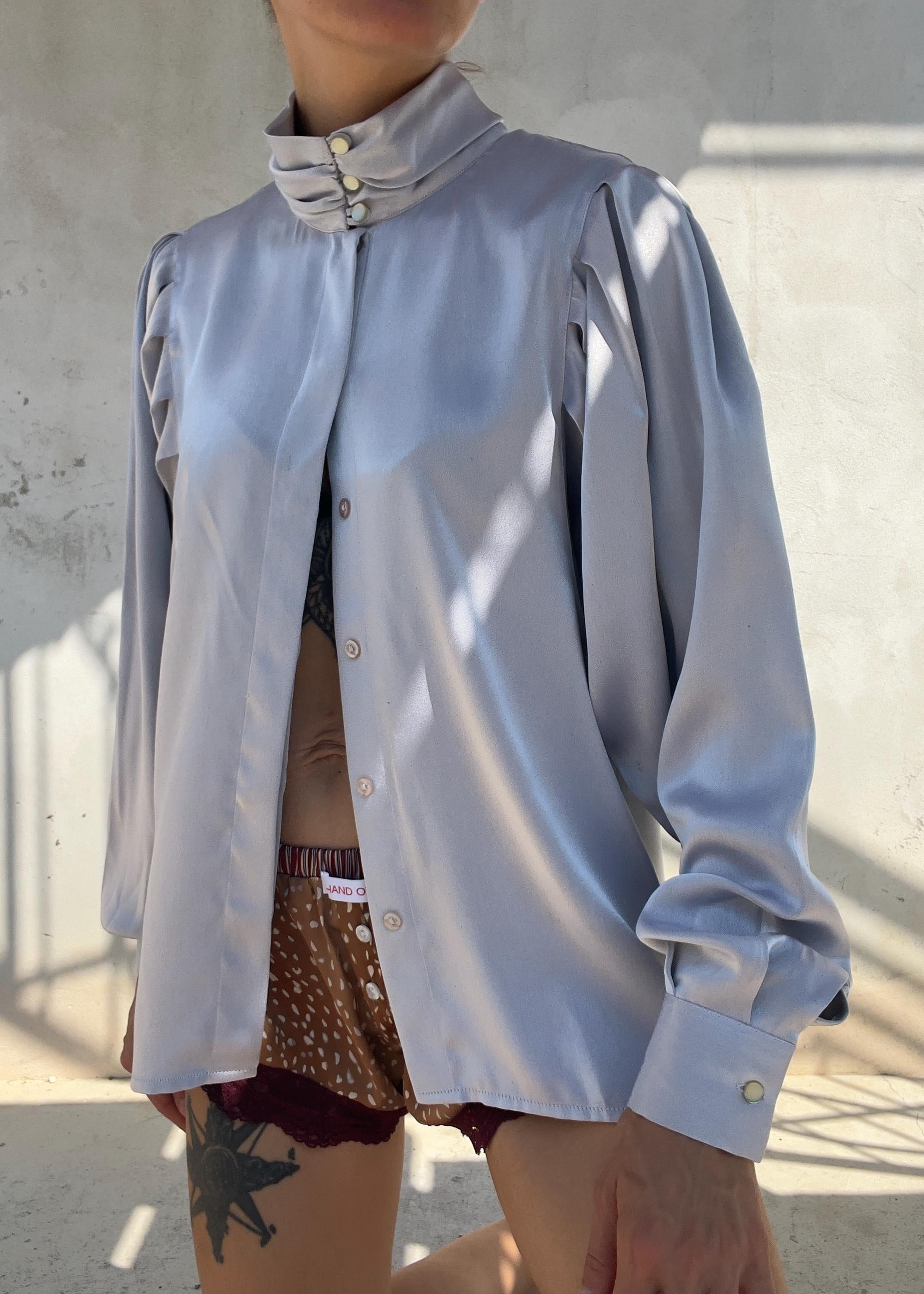 Camicia Vintage in Raspo Argento Perla