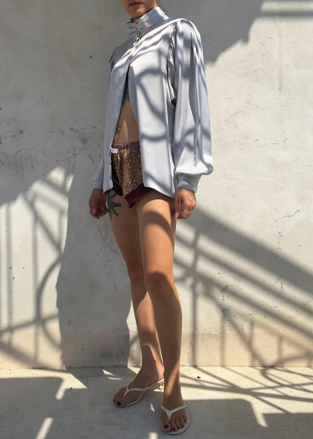 Camicia Vintage in Raspo Argento Perla