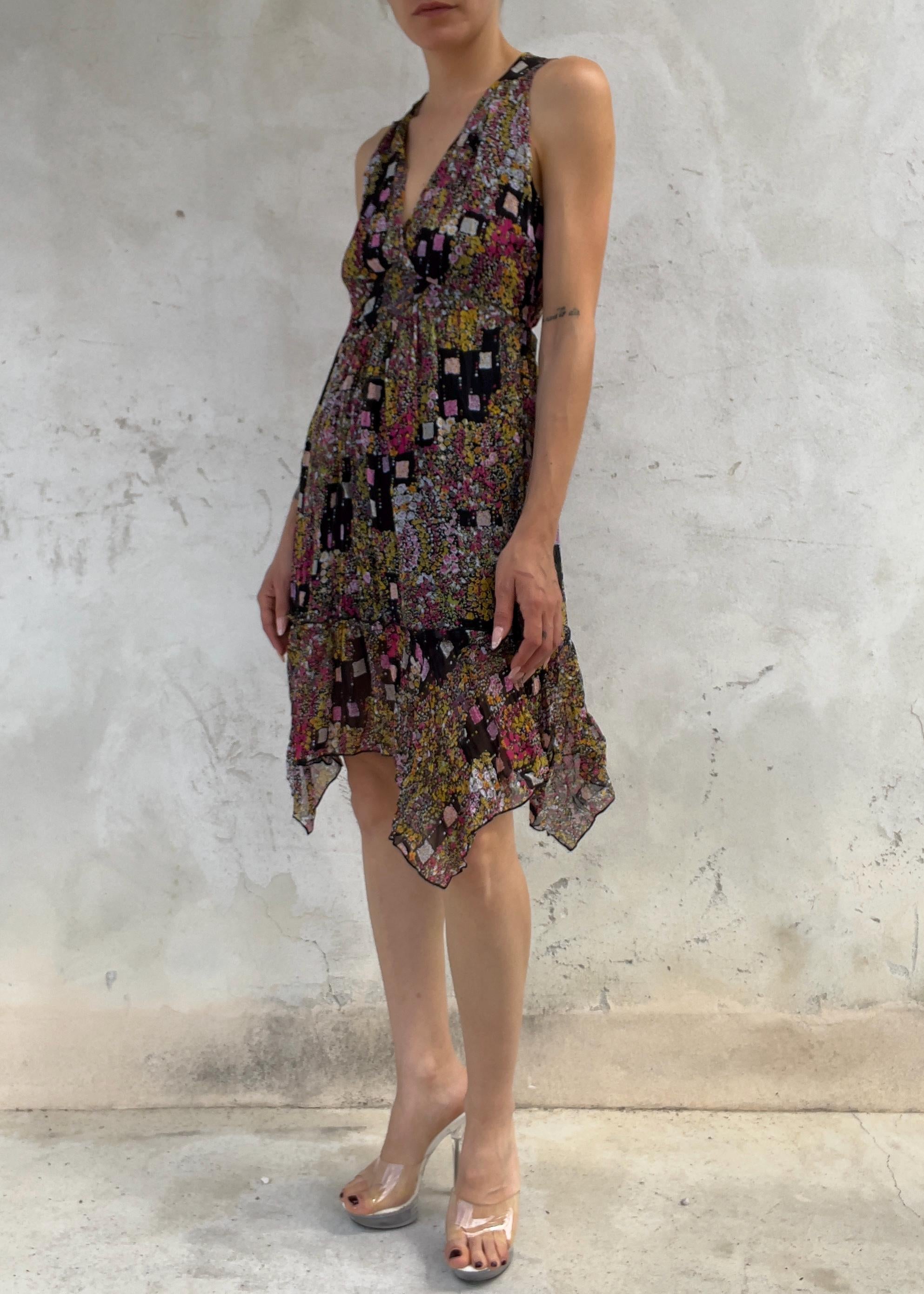 Abito Vintage Y2K in Chiffon Floreale