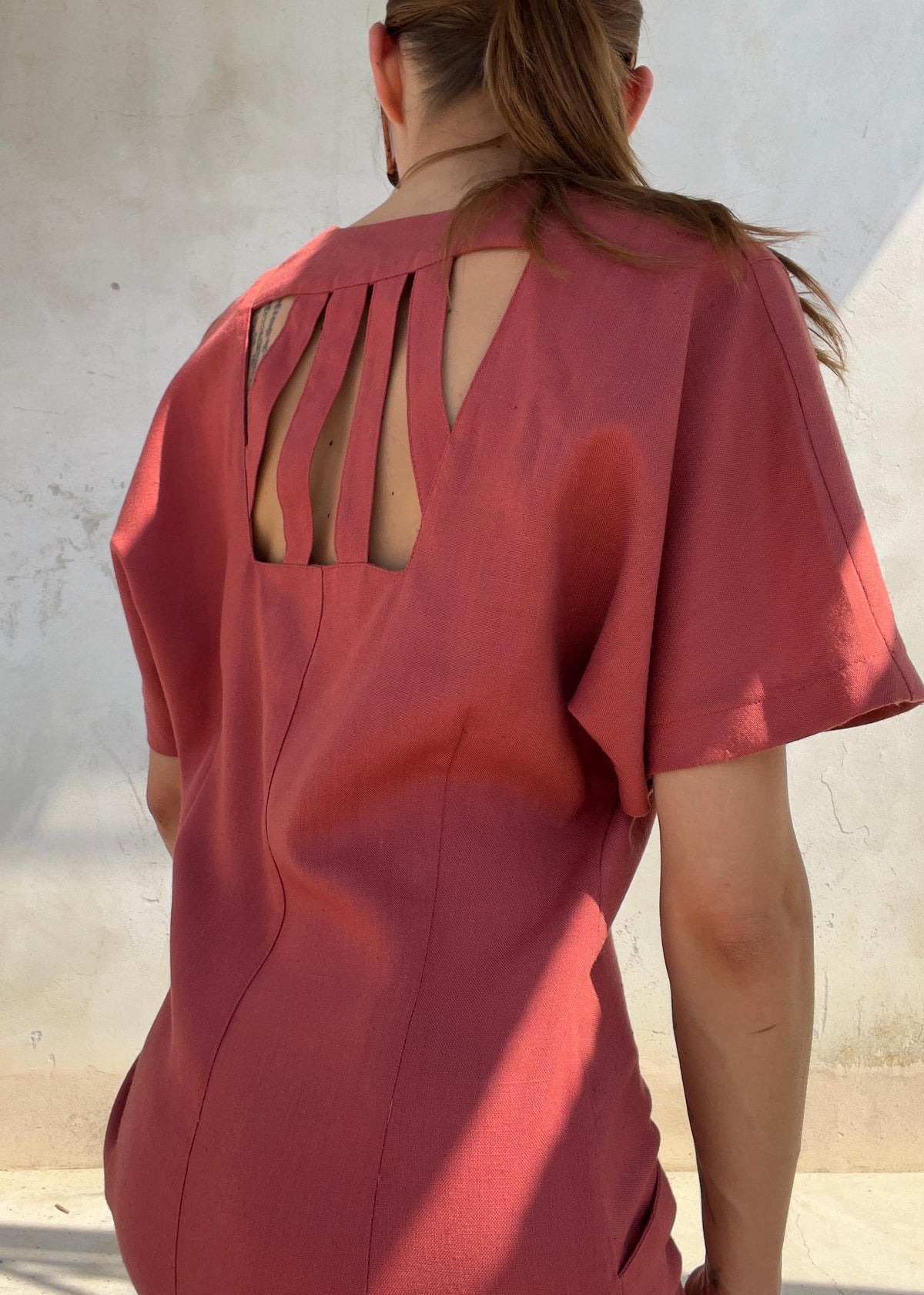 Abito Vintage Anni 90 Rosa Corallo
