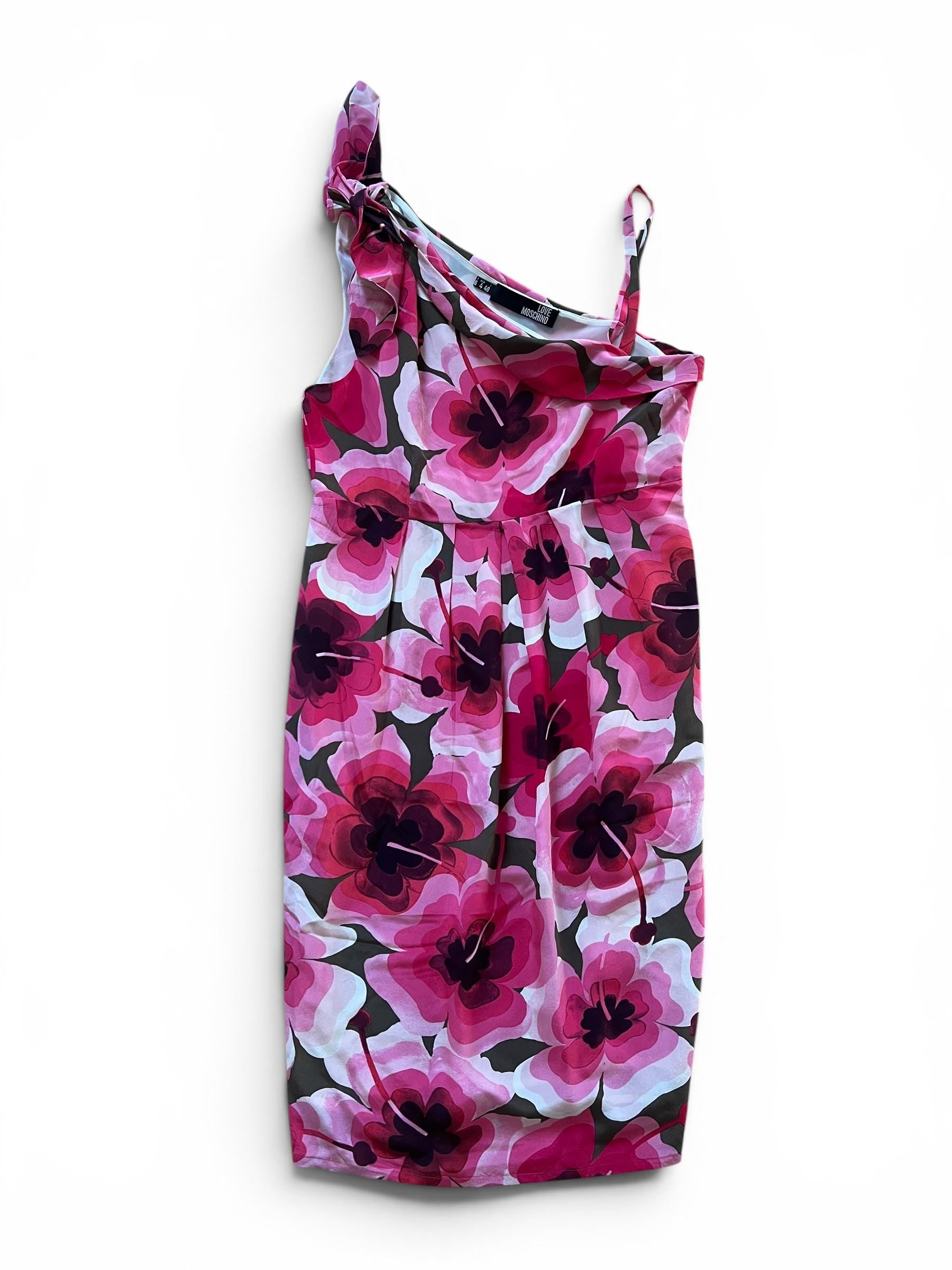 Abito Love Moschino in Seta Rosa