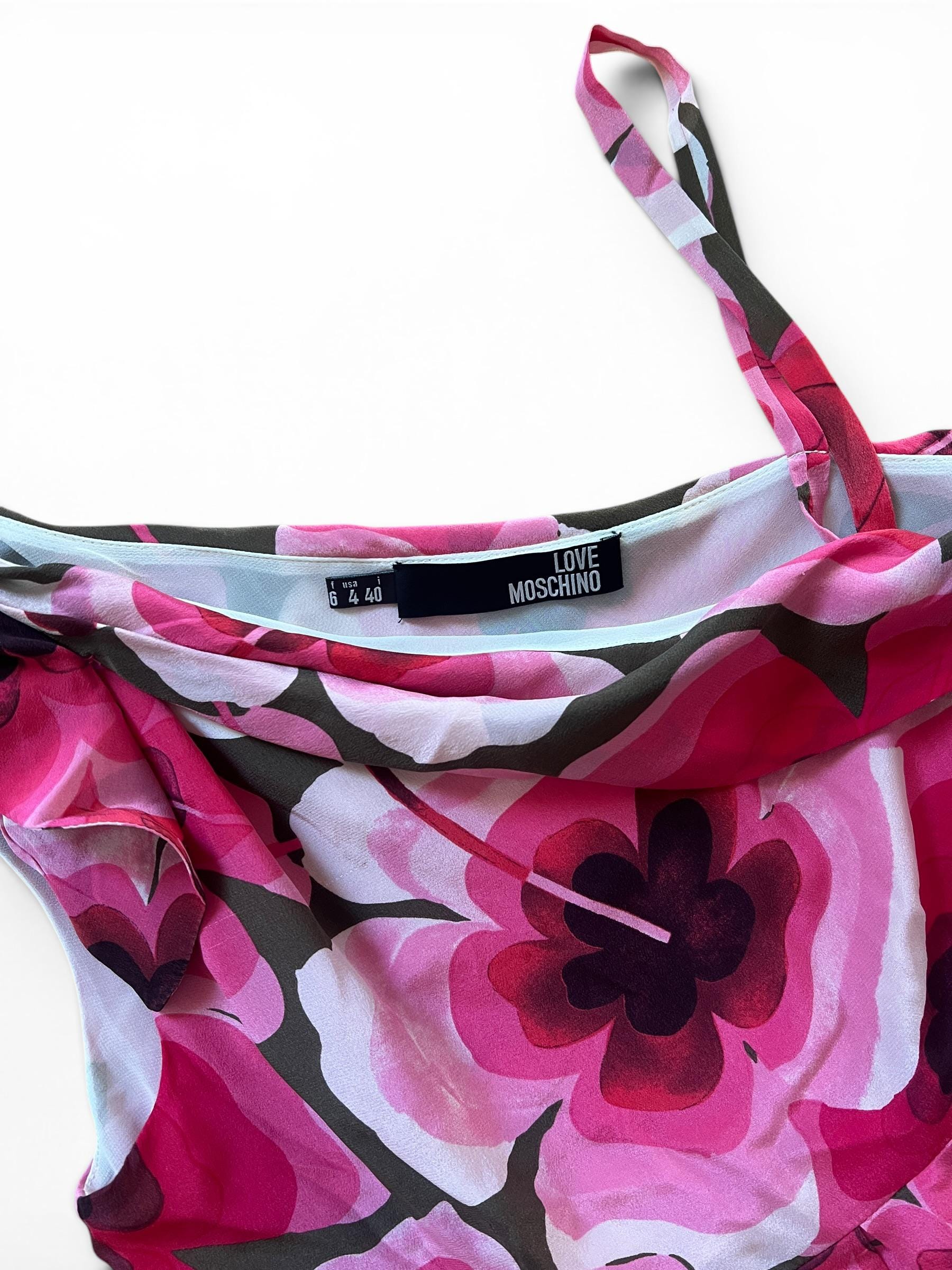 Abito Love Moschino in Seta Rosa
