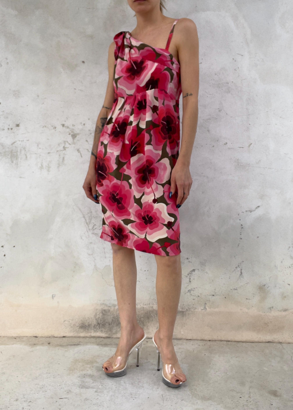 Abito Love Moschino in Seta Rosa