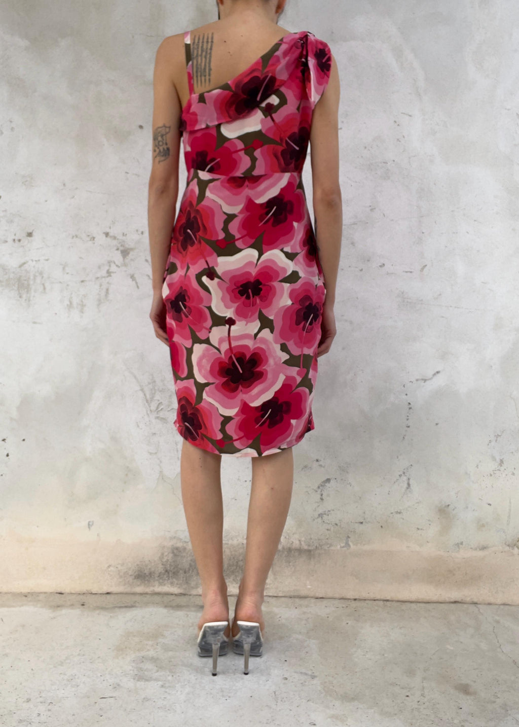 Abito Love Moschino in Seta Rosa