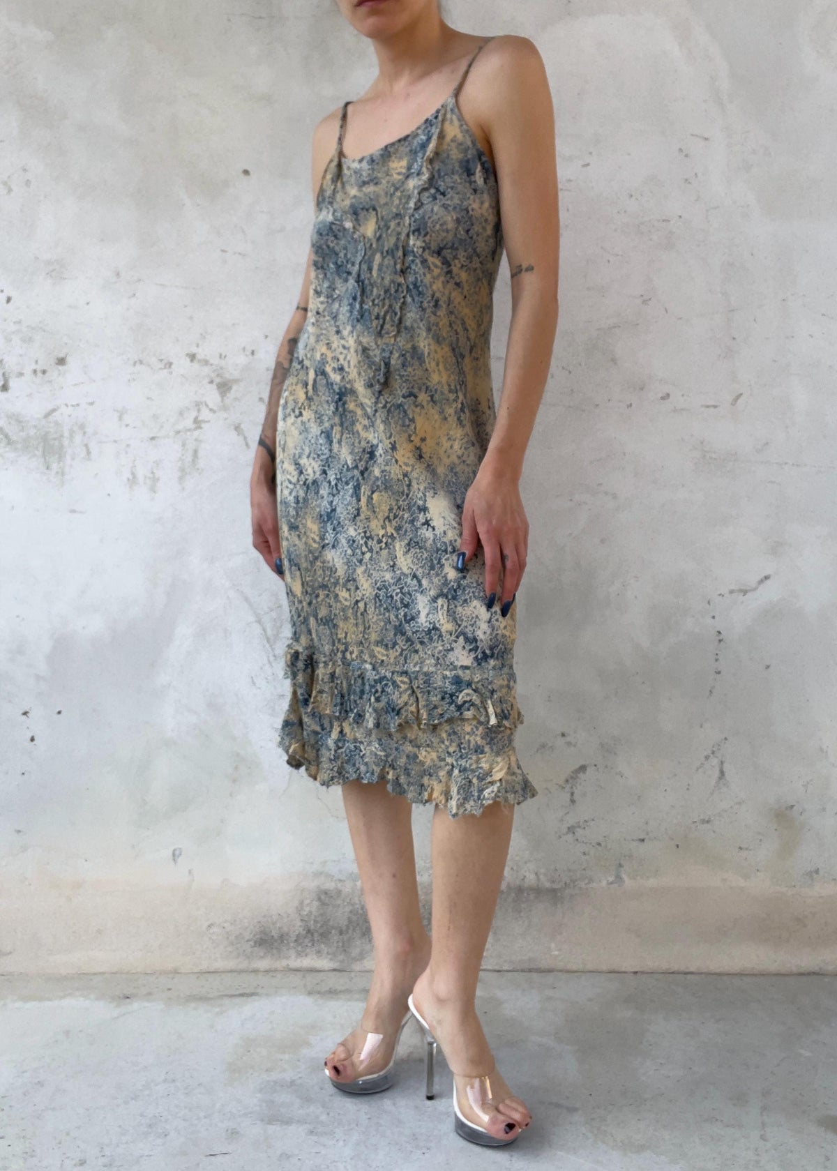 Abito Slip Vintage Anni 90 Boho Floreale