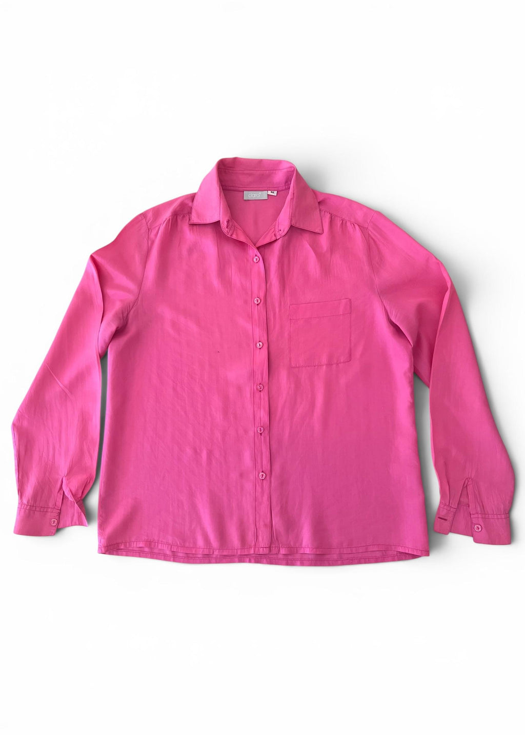 Camicia Vintage Rosa Fucsia in Pura Seta