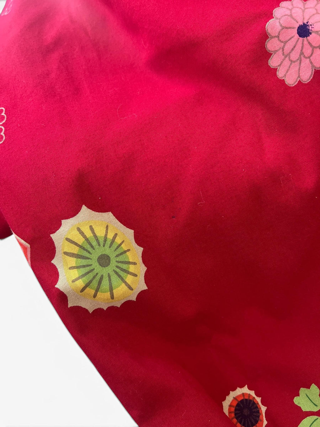 Pantaloni Vintage Y2K Rossi a Fiori Giapponesi