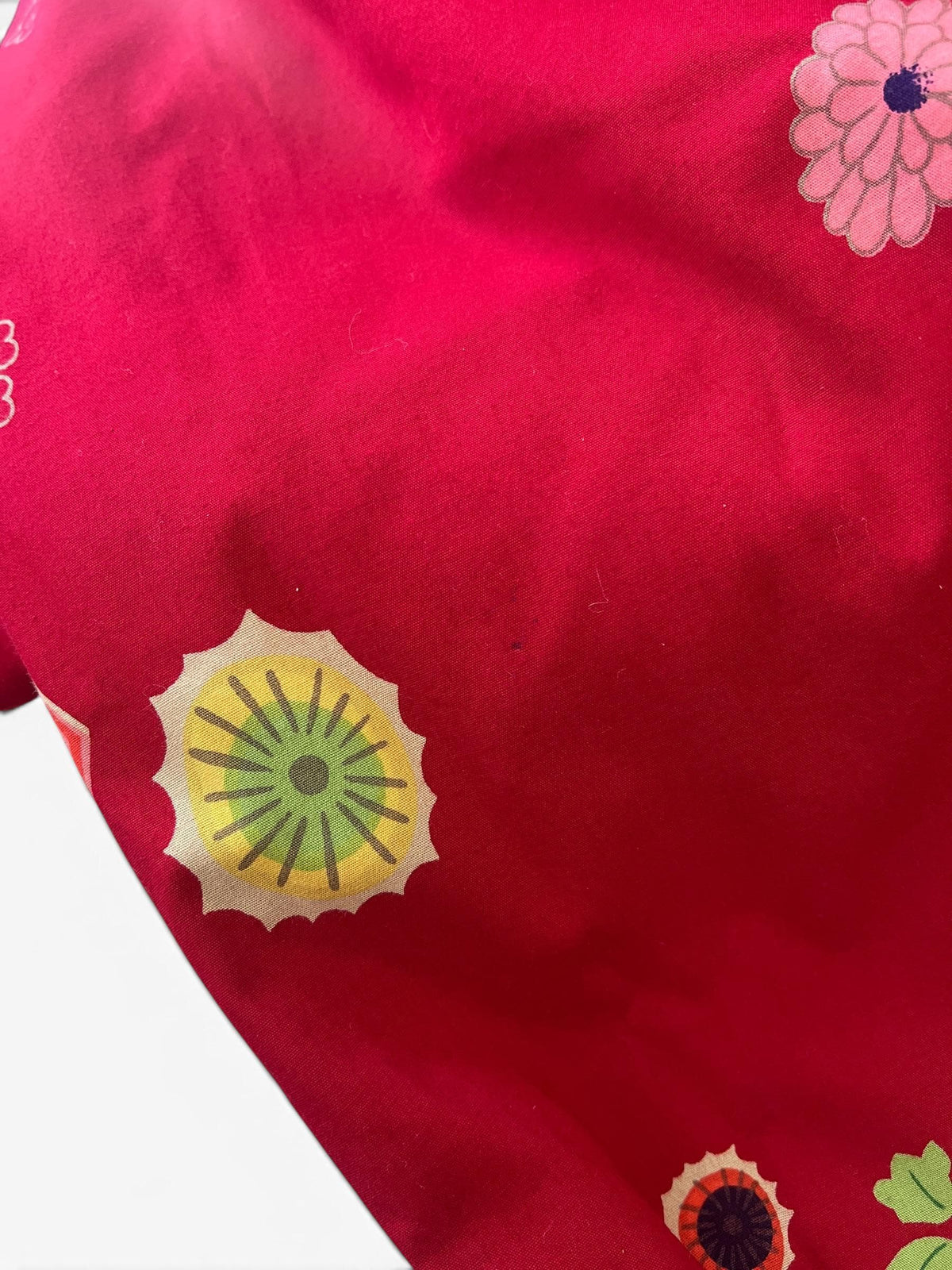 Pantaloni Vintage Y2K Rossi a Fiori Giapponesi