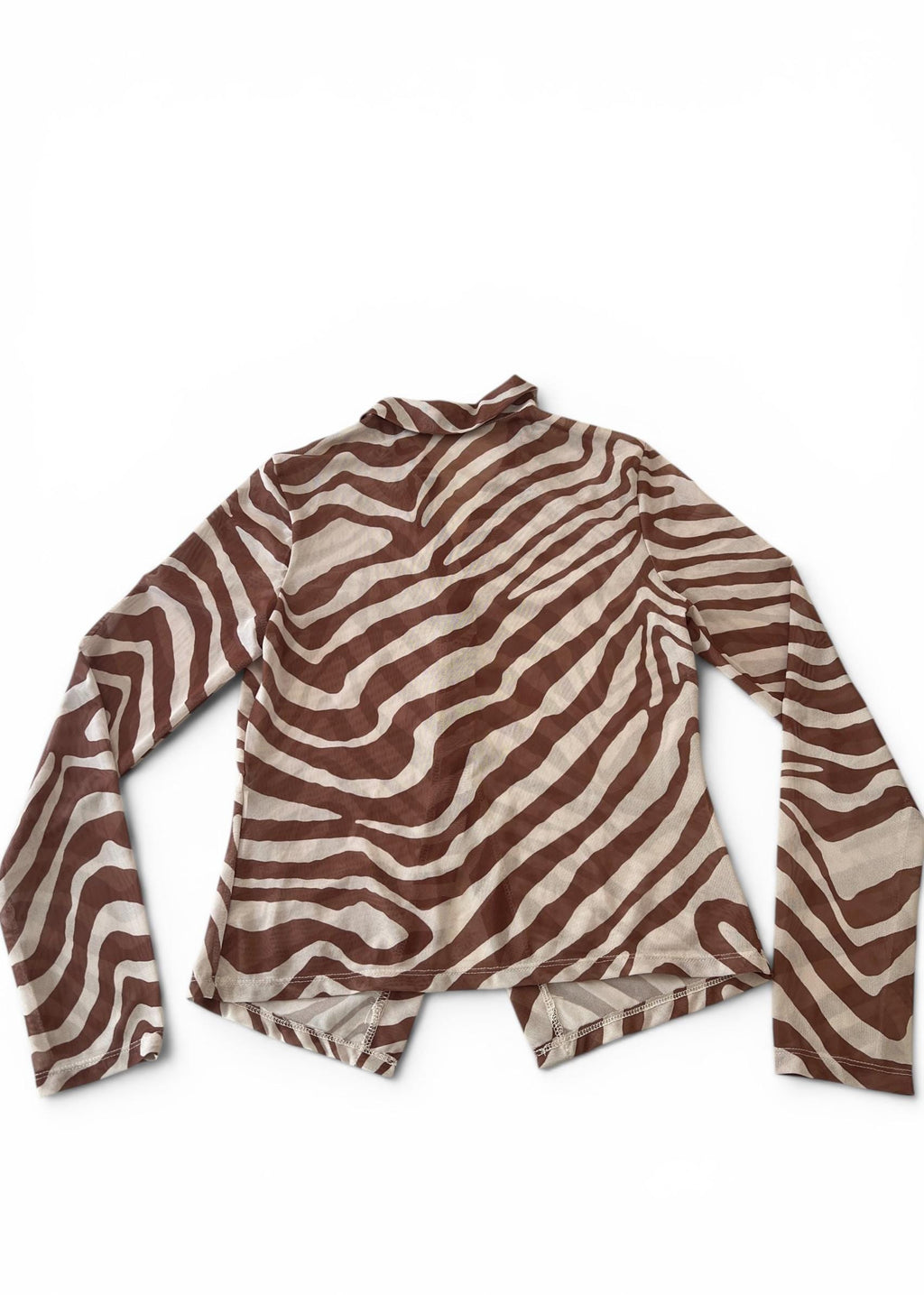 Camicia Blusa Sheer Y2K Inspo Animalier Zebra