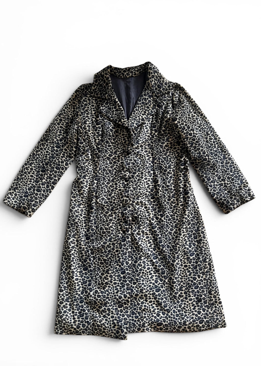 Cappotto Vintage Leopardato in Tessuto Peloso