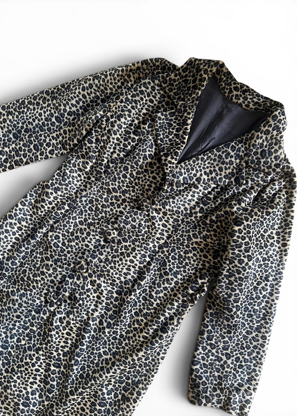Cappotto Vintage Leopardato in Tessuto Peloso