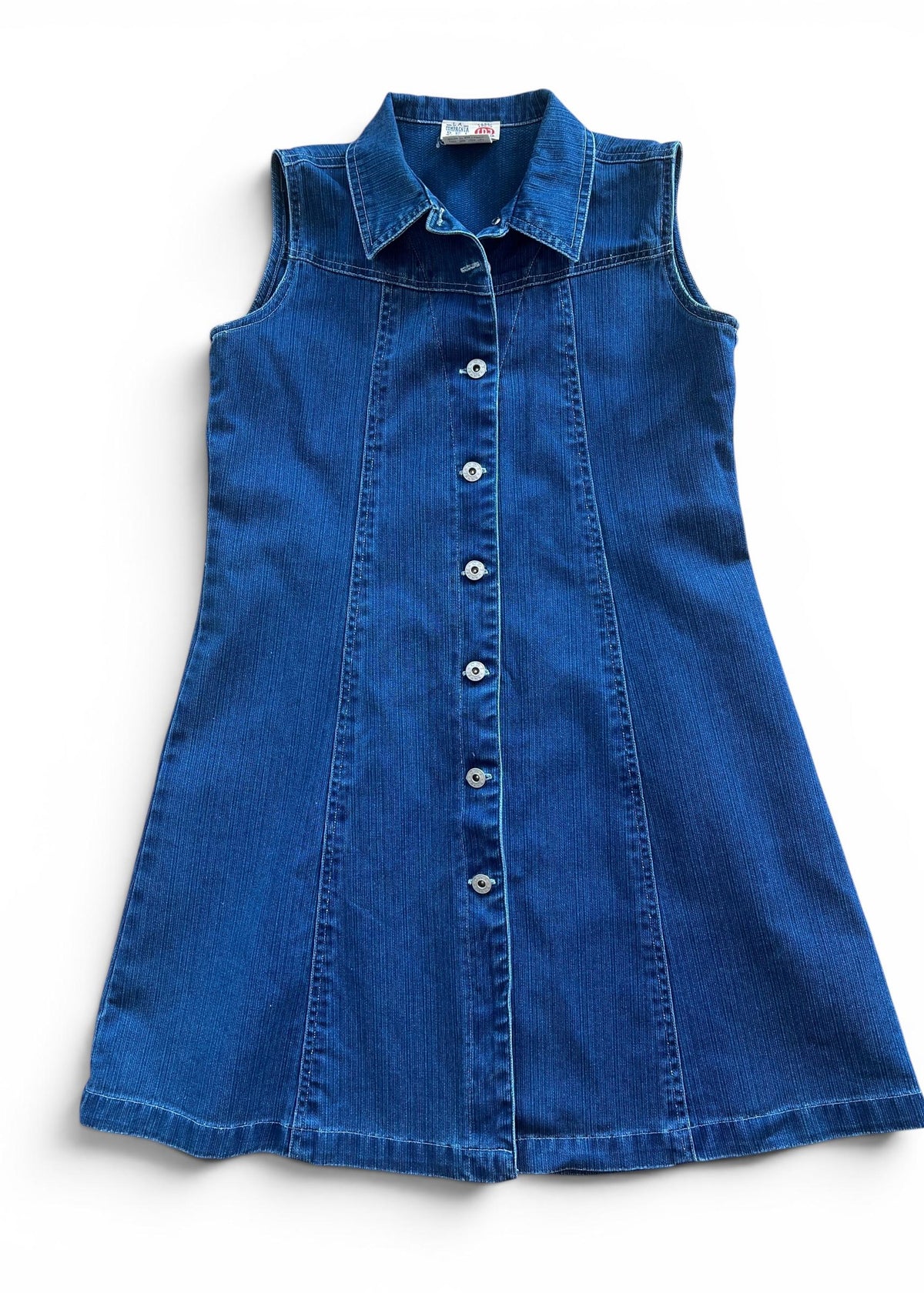 Mini Abito Vintage Y2K in Denim Blu