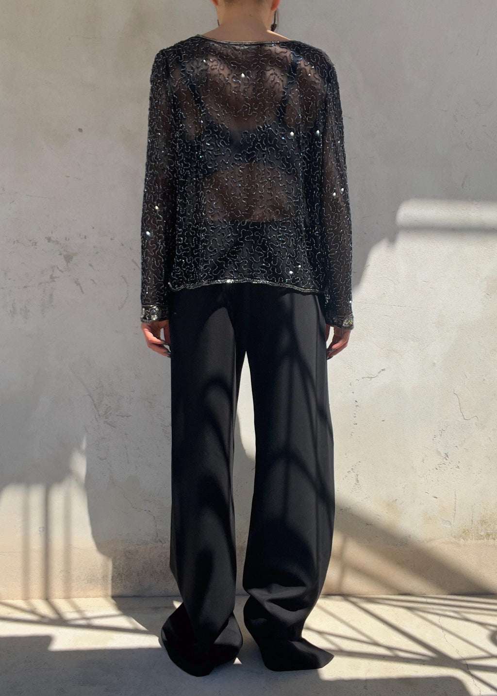 Giacca Vintage in Seta Ricamata con Perline e Paillettes