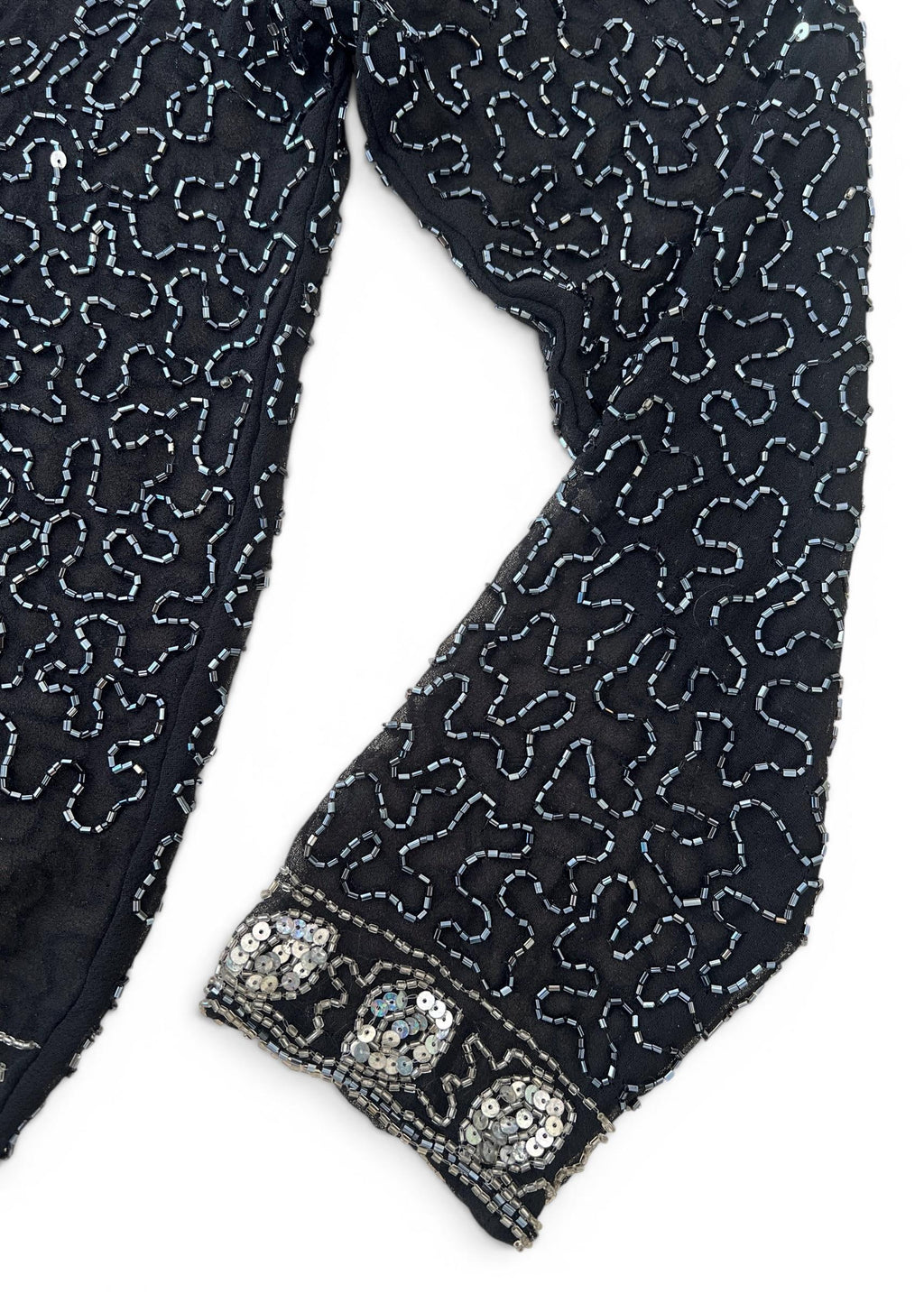 Giacca Vintage in Seta Ricamata con Perline e Paillettes