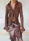 Camicia Vintage Y2K Cacao in Misto Seta
