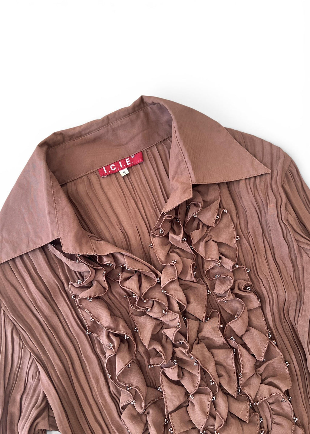 Camicia Vintage Y2K Cacao in Misto Seta