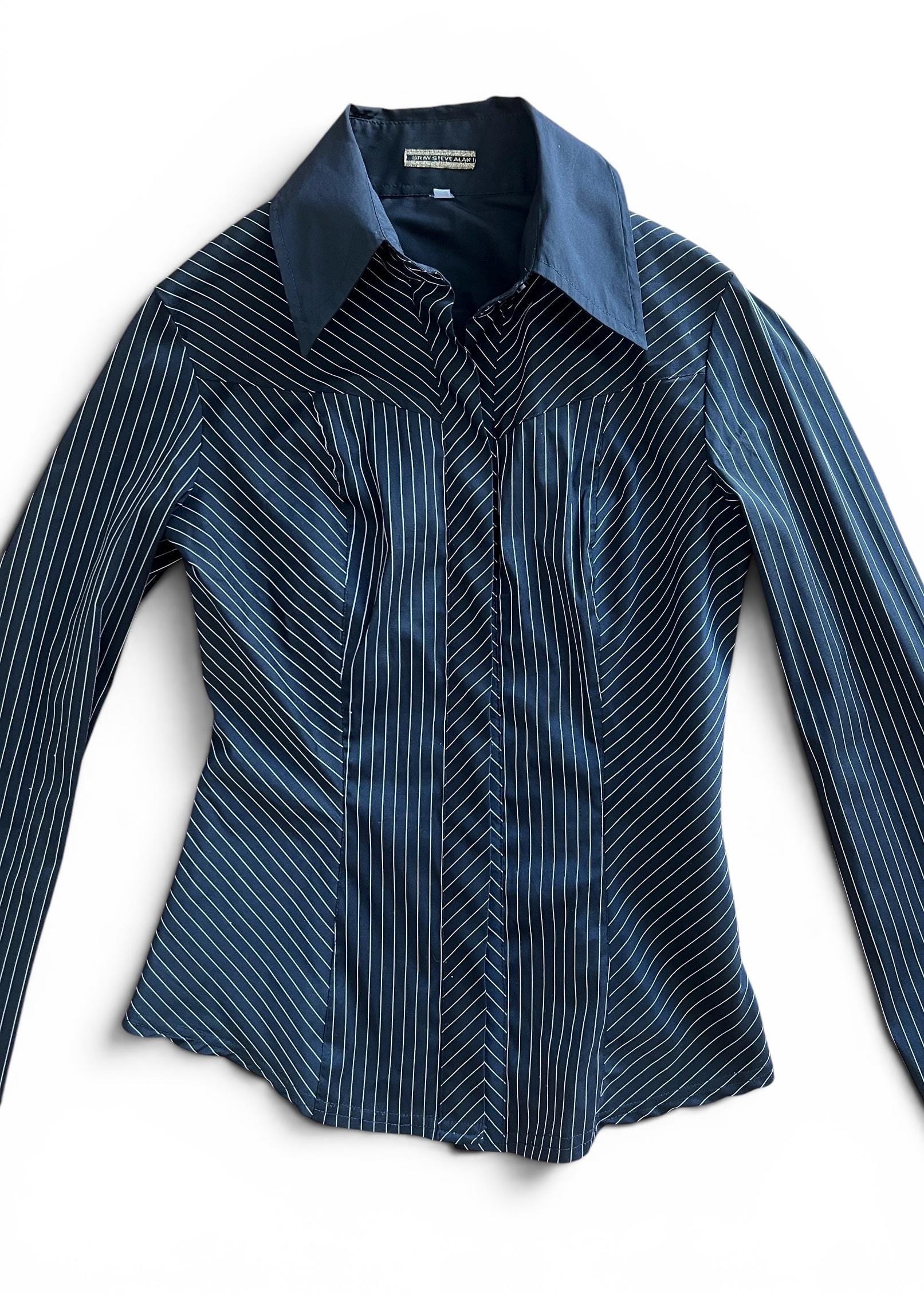 Camicia Vintage Y2K Nera Gessata