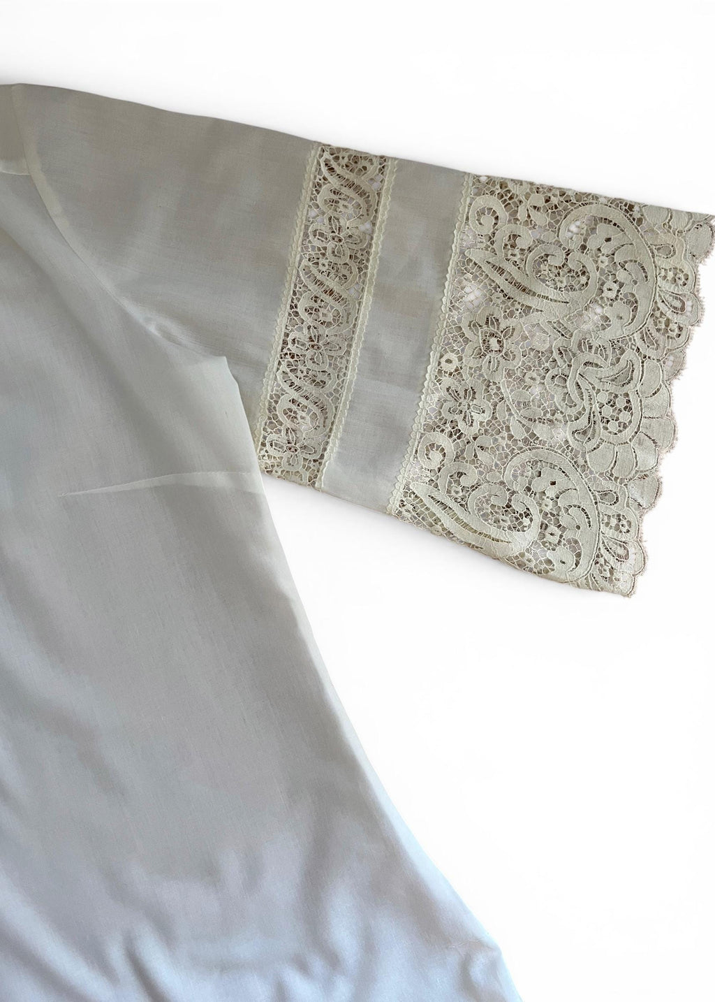 Camicia Vintage Bianca in Pizzo Macramè