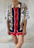 Camicia Vintage 90s Stampa Nautica Scarf Print