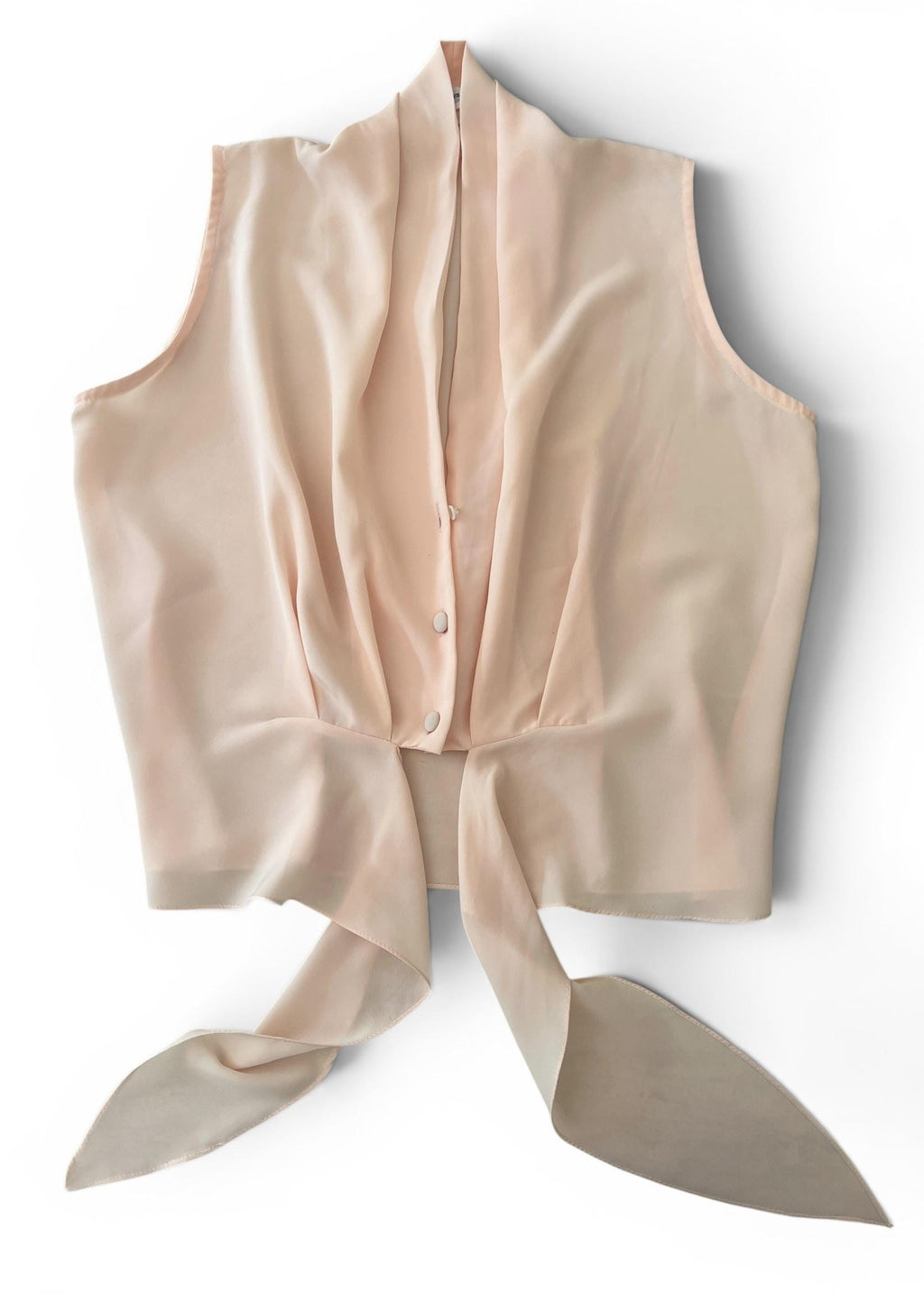 Blusa Vintage Rosa Cipria Drappeggiata
