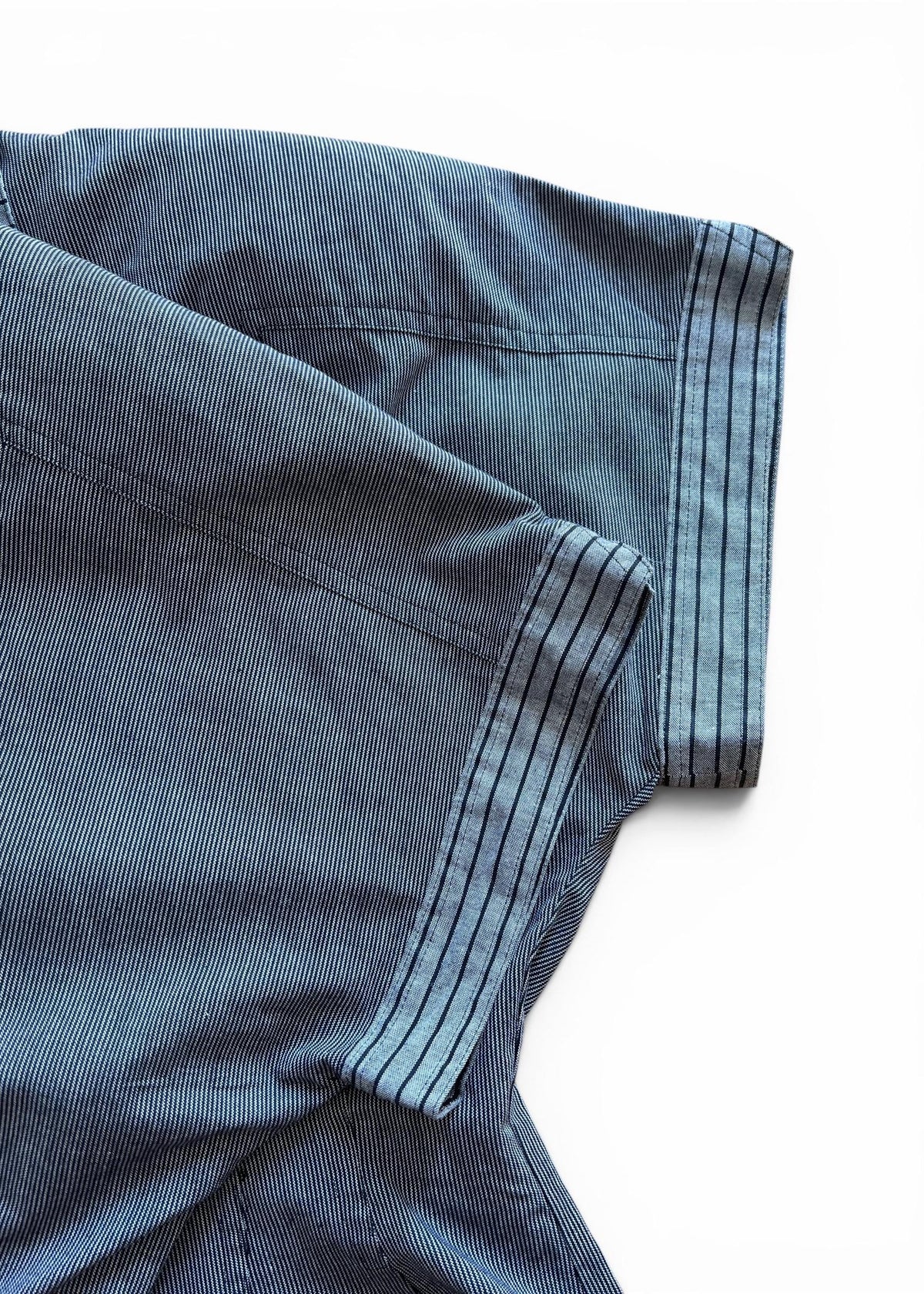 Camicia Vintage Sartoriale Grigia Gessata con Colletto Sangallo Removibile