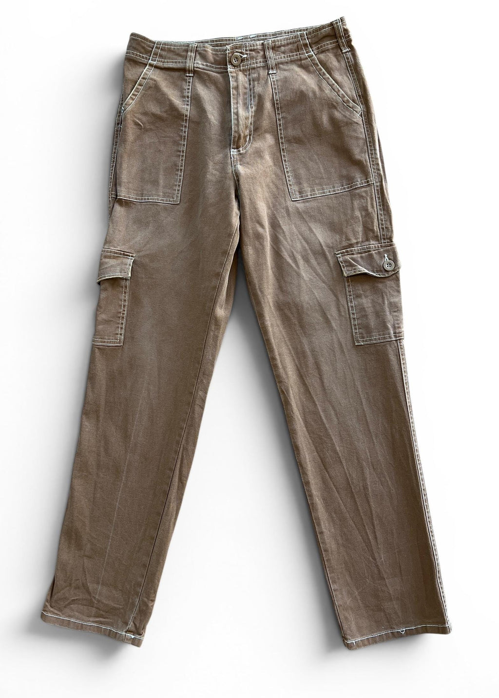 Pantaloni Cargo Vintage Y2K Marrone Caramello in Cotone