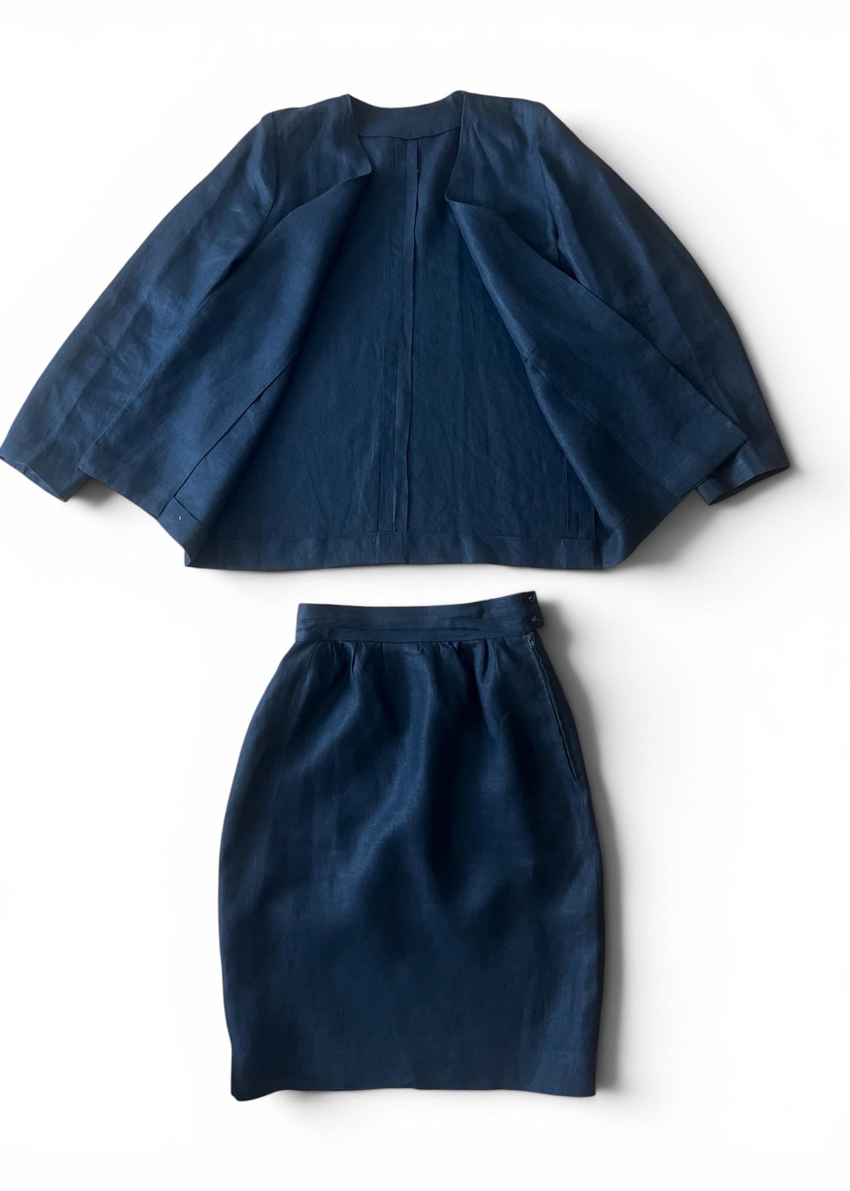 Completo Sartoriale Vintage in Lino Nero