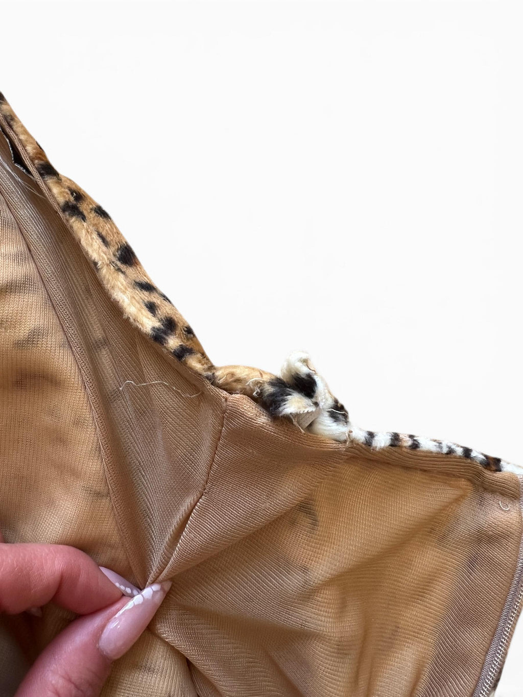 Gonna Midi Vintage Leopardata Effetto Pelliccia