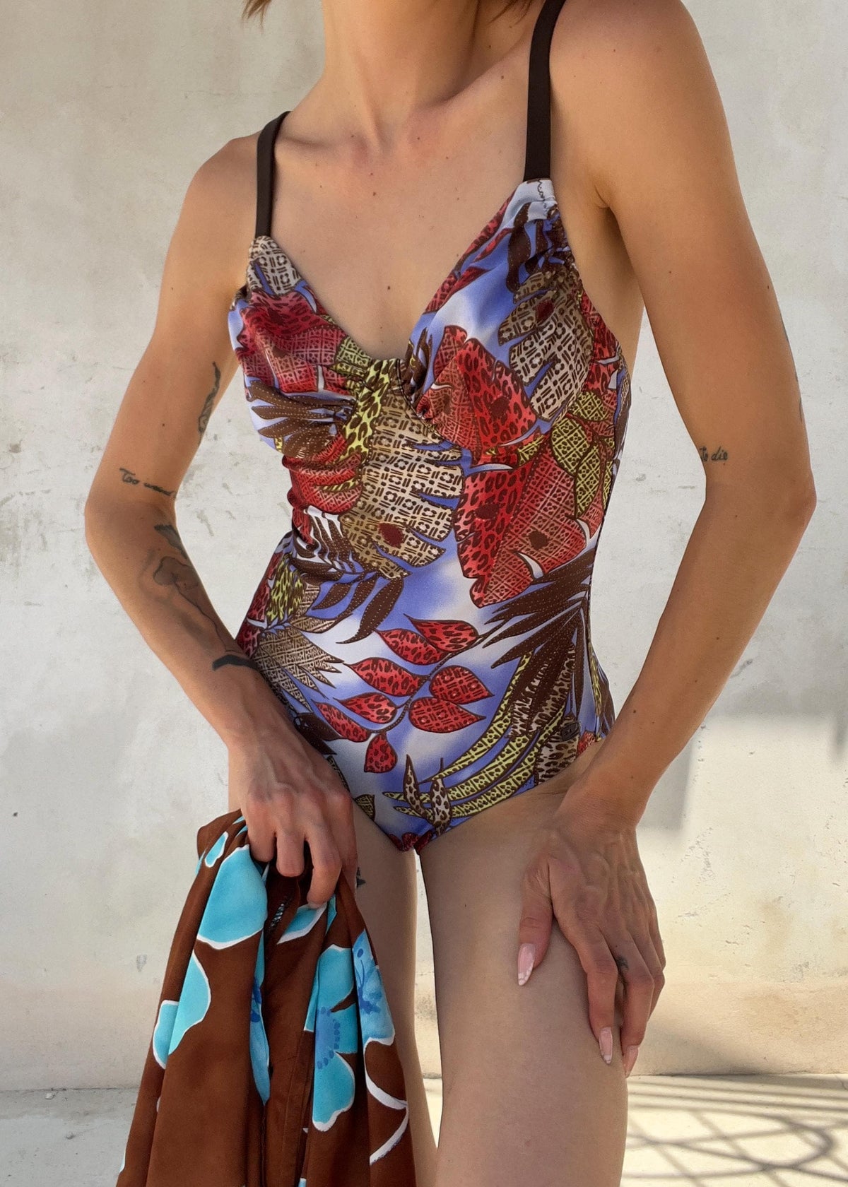 Costume Intero Vintage Y2K Stampa Tropicale Animalier