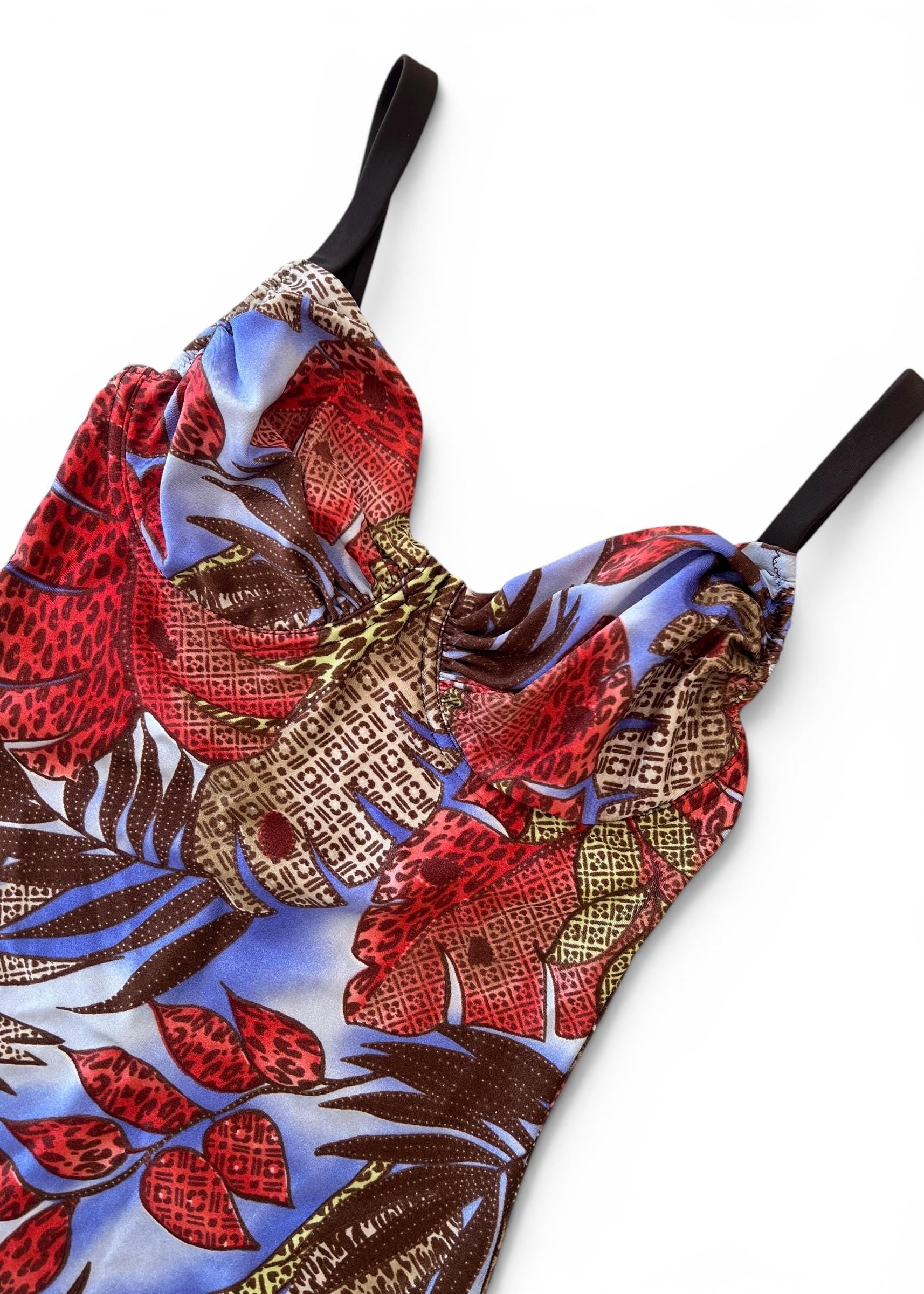 Costume Intero Vintage Y2K Stampa Tropicale Animalier