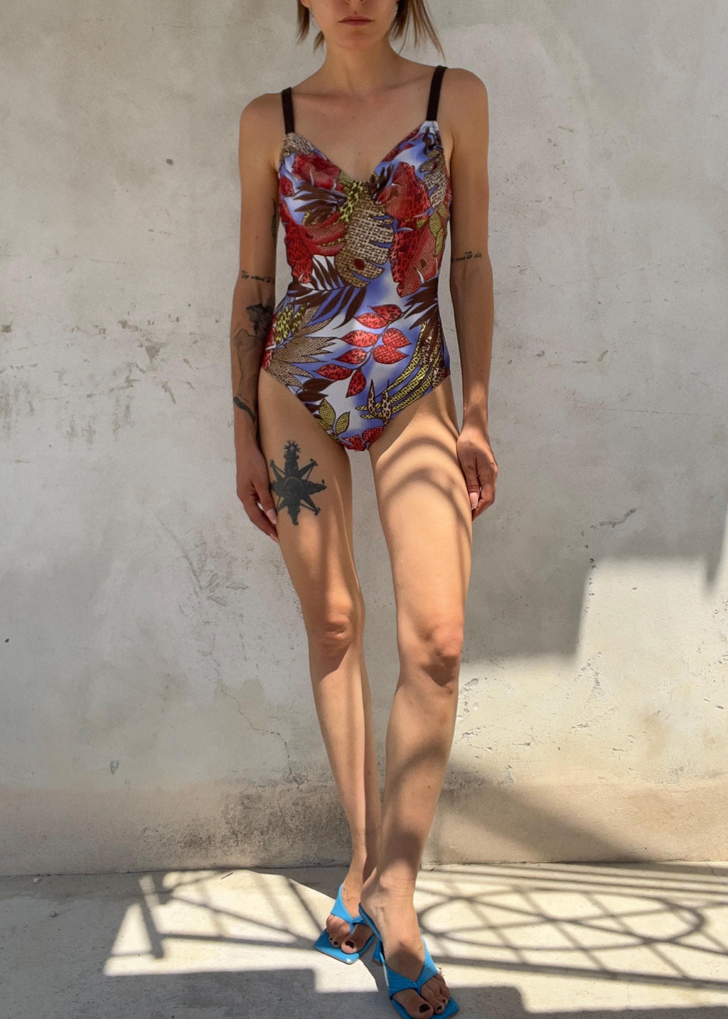 Costume Intero Vintage Y2K Stampa Tropicale Animalier