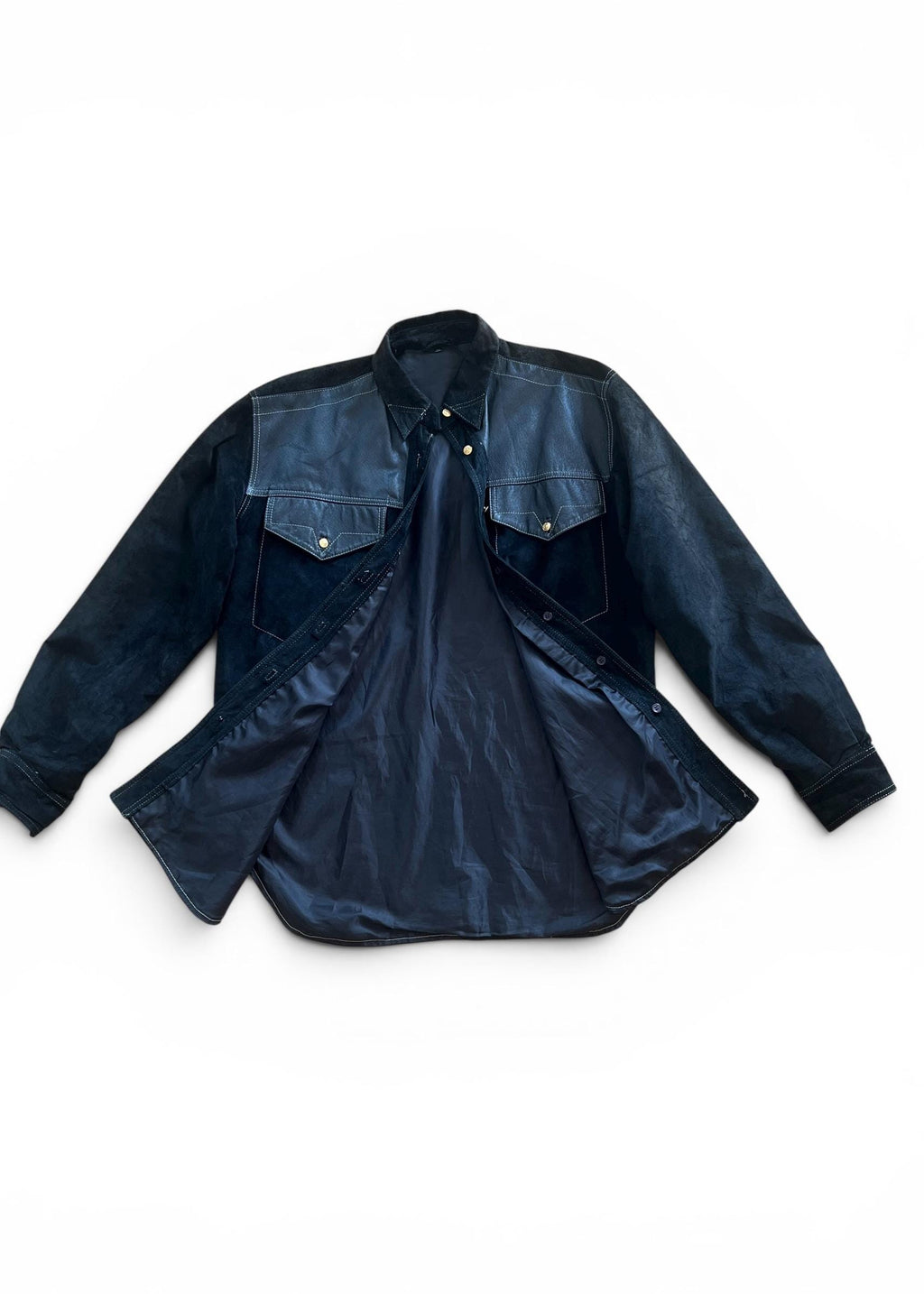 Overshirt Vintage in Vera Pelle Nera