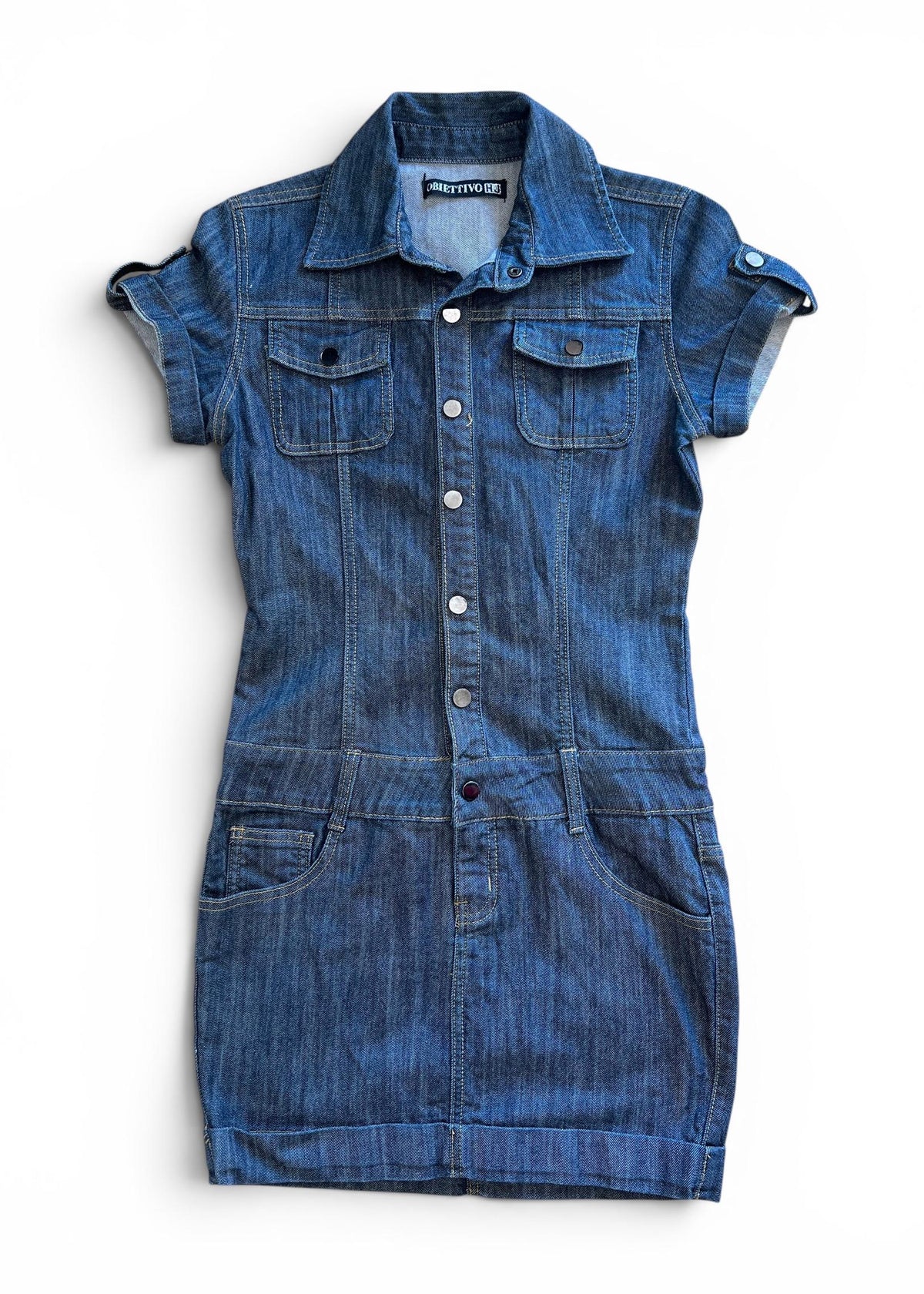 Abito Mini Vintage Y2K in Denim Blu