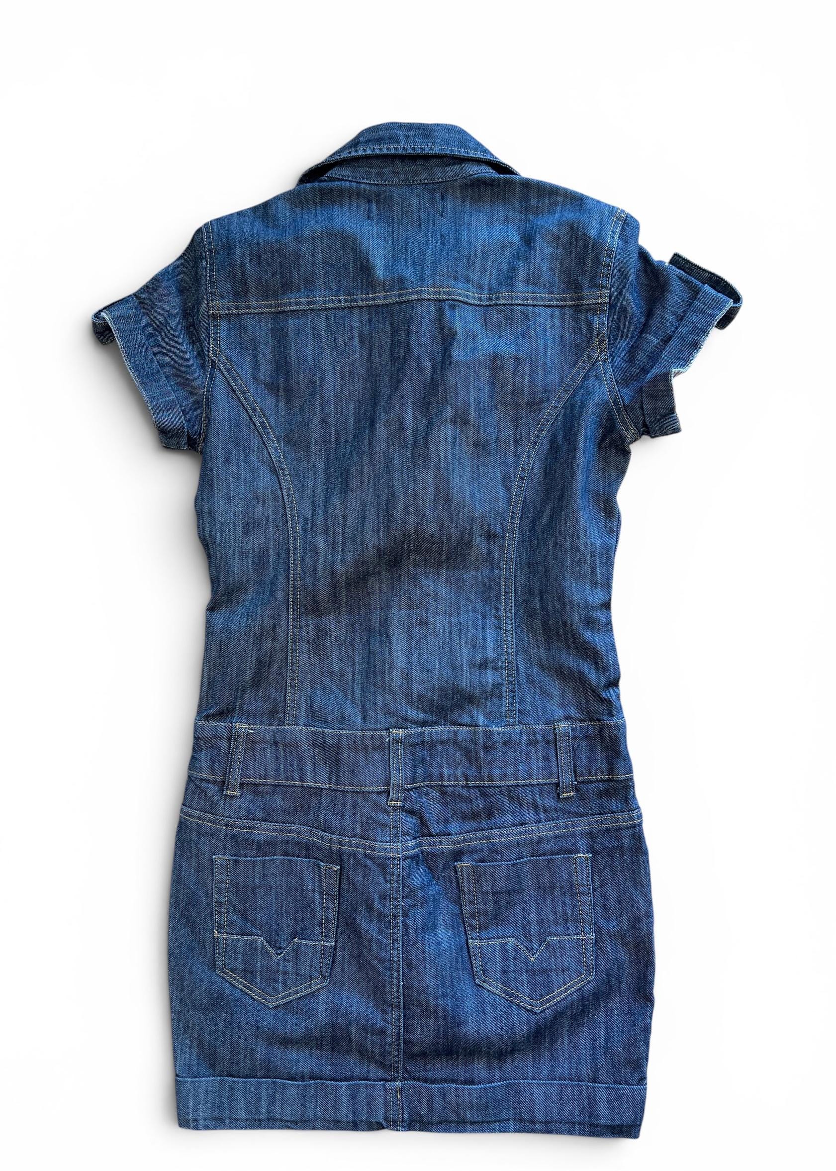 Abito Mini Vintage Y2K in Denim Blu